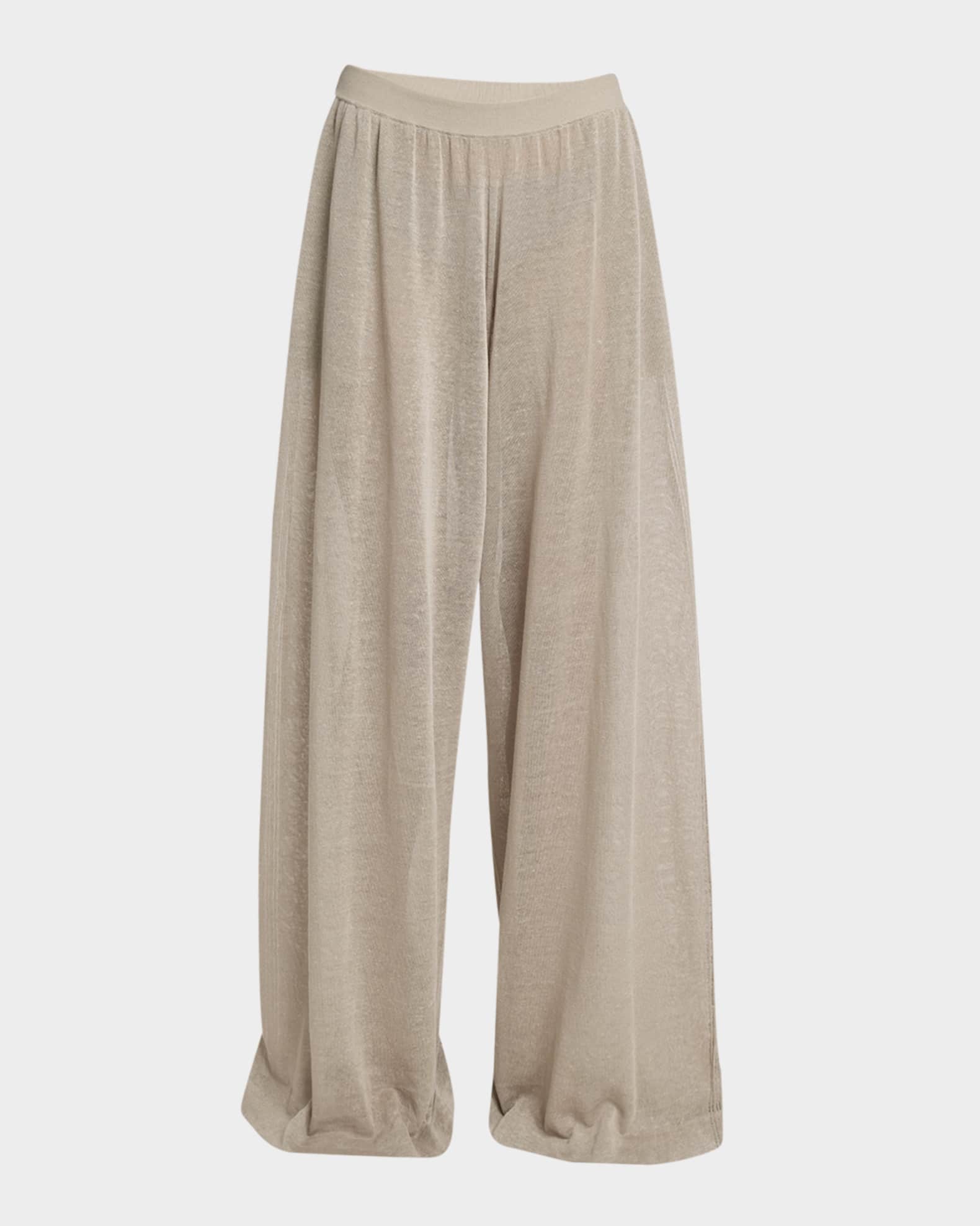 ALAIA Flowy Silk Linen Knit Pants | Neiman Marcus