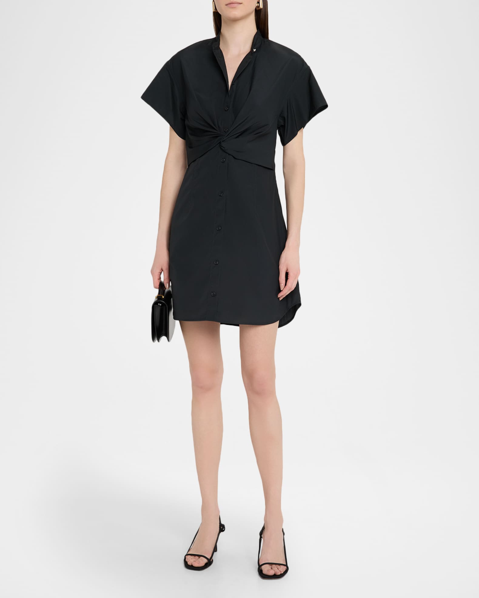 Gretchen Twist-Front Poplin Shirtdress 1