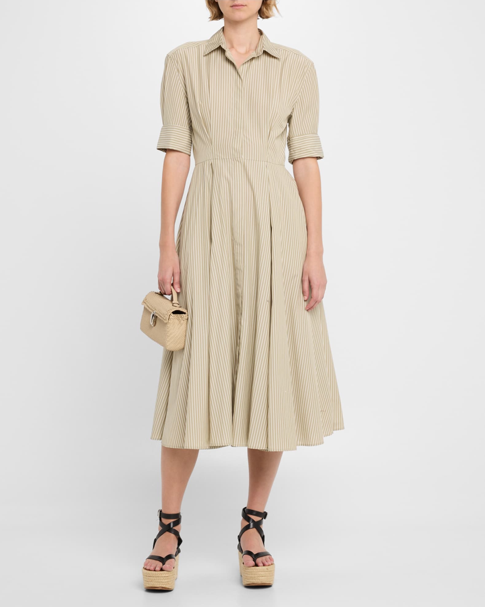 Aiden Stripe Poplin A-Line Dress 1