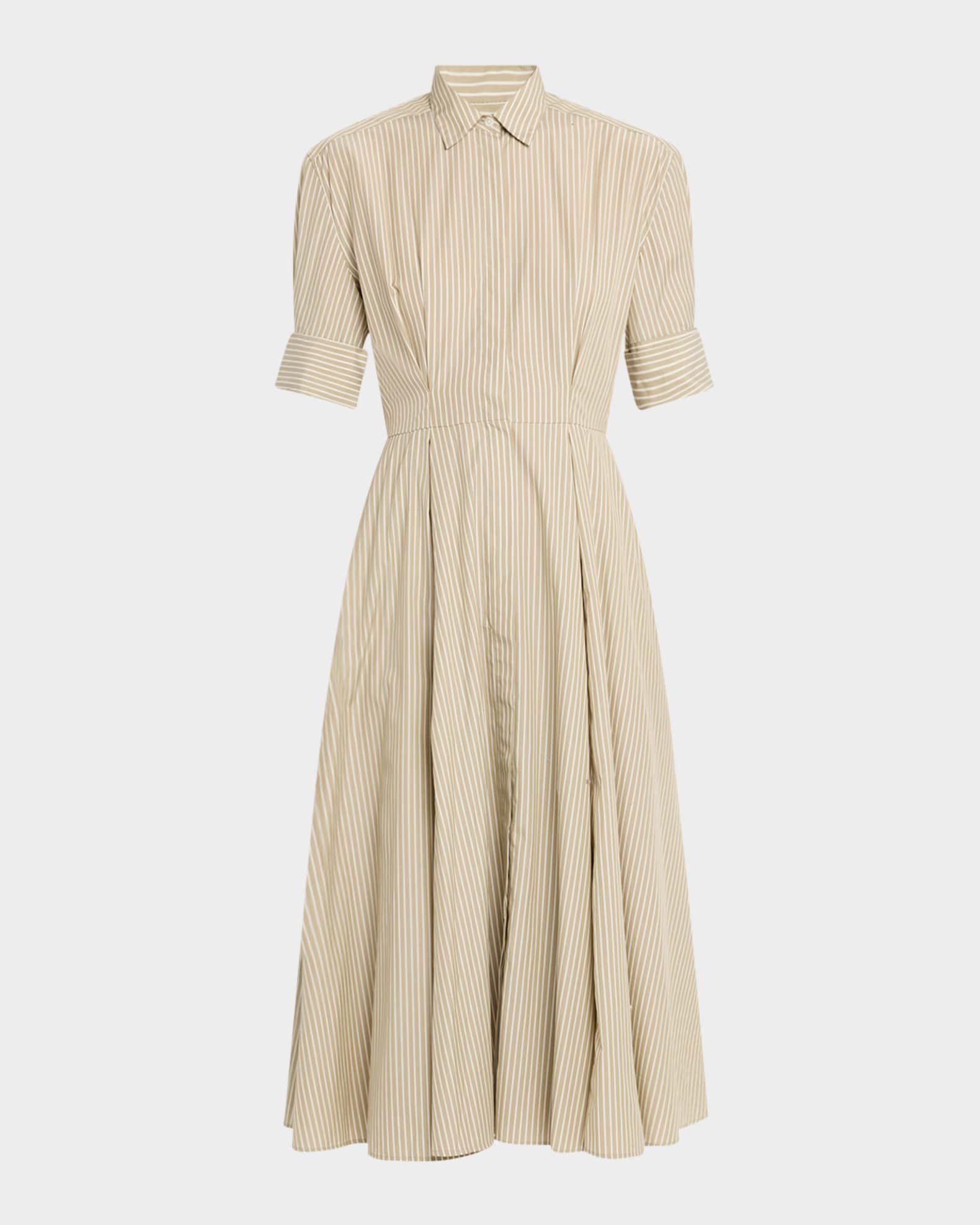 Aiden Stripe Poplin A-Line Dress 0