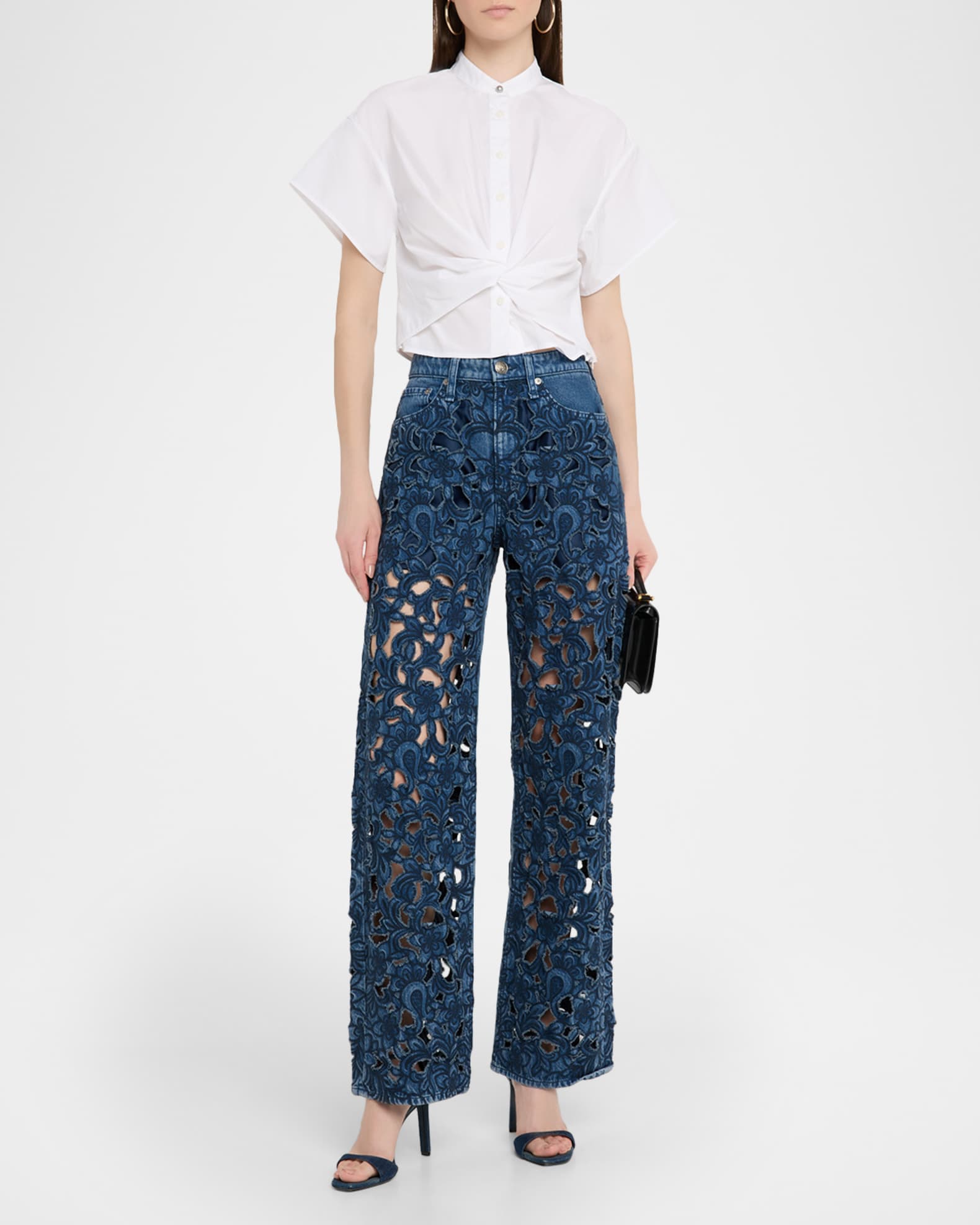 Gretchen Poplin Twist-Front Shirt 1