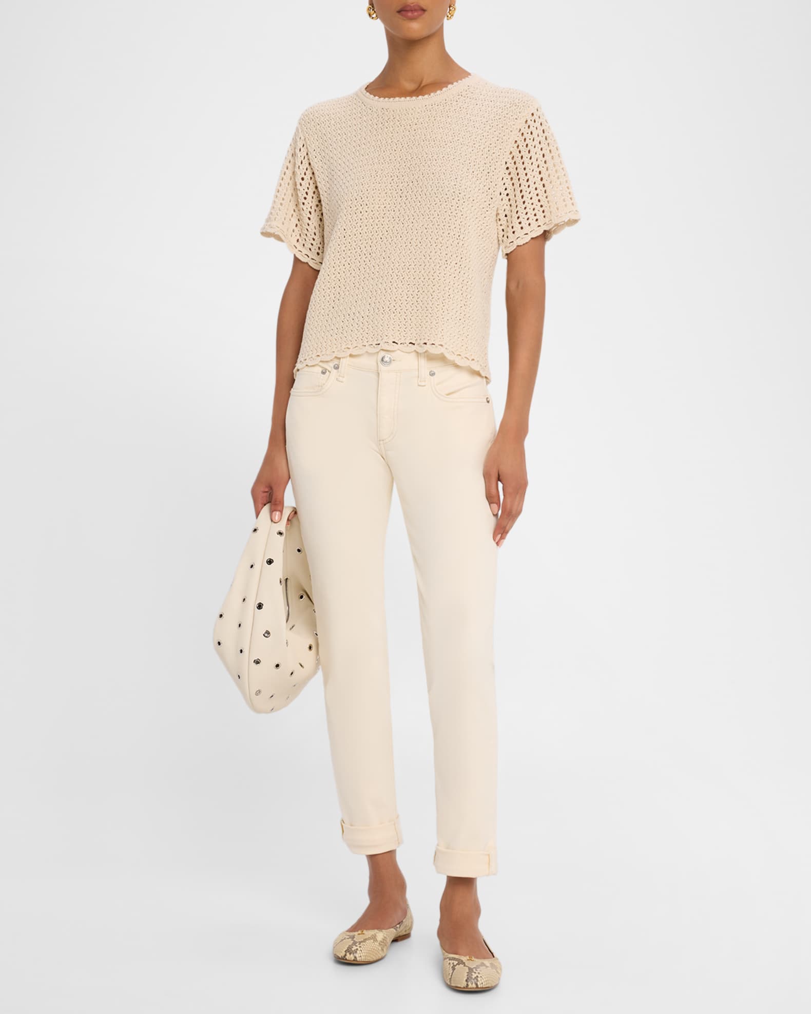 Khloe Short-Sleeve Crochet Top 1