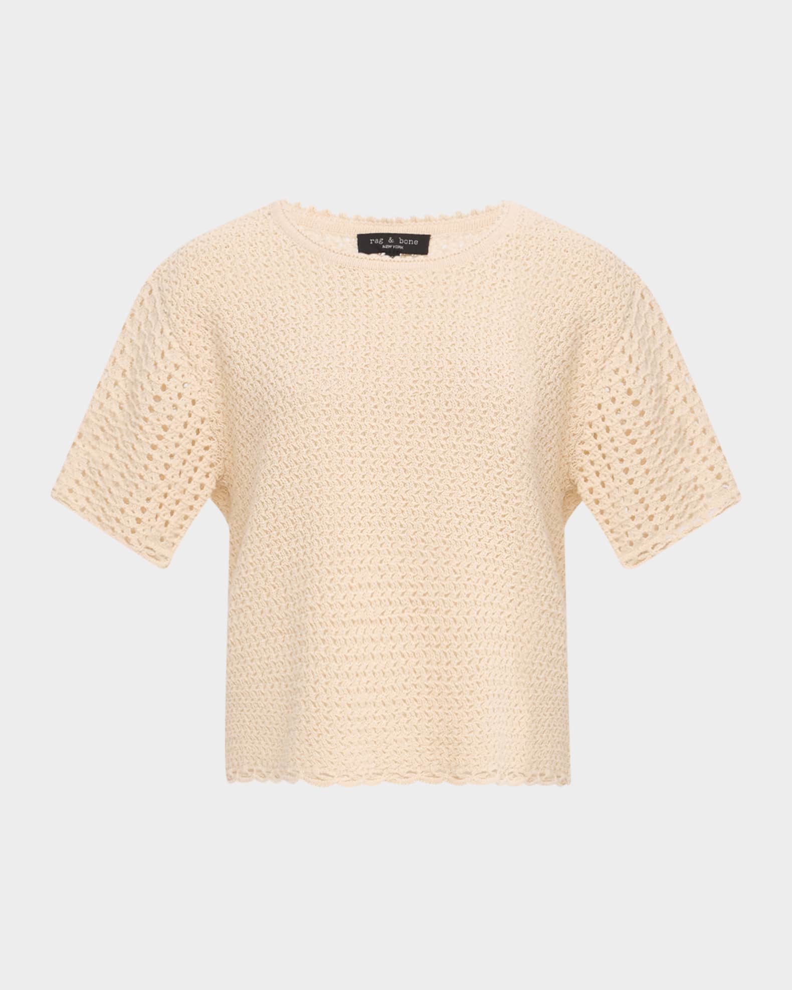 Khloe Short-Sleeve Crochet Top 0