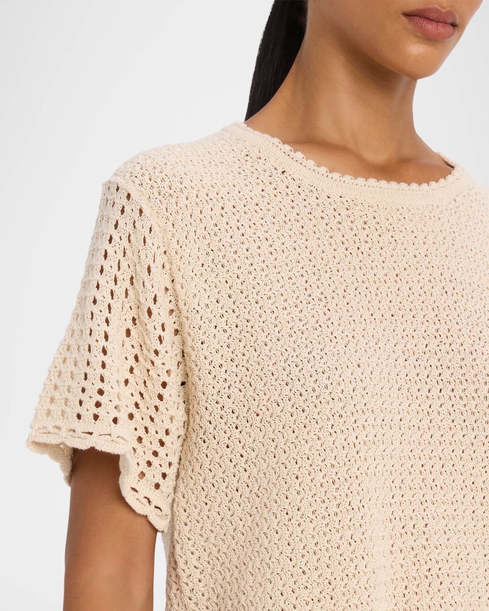 Rag & Bone Khloe Short-Sleeve Crochet Top | Neiman Marcus