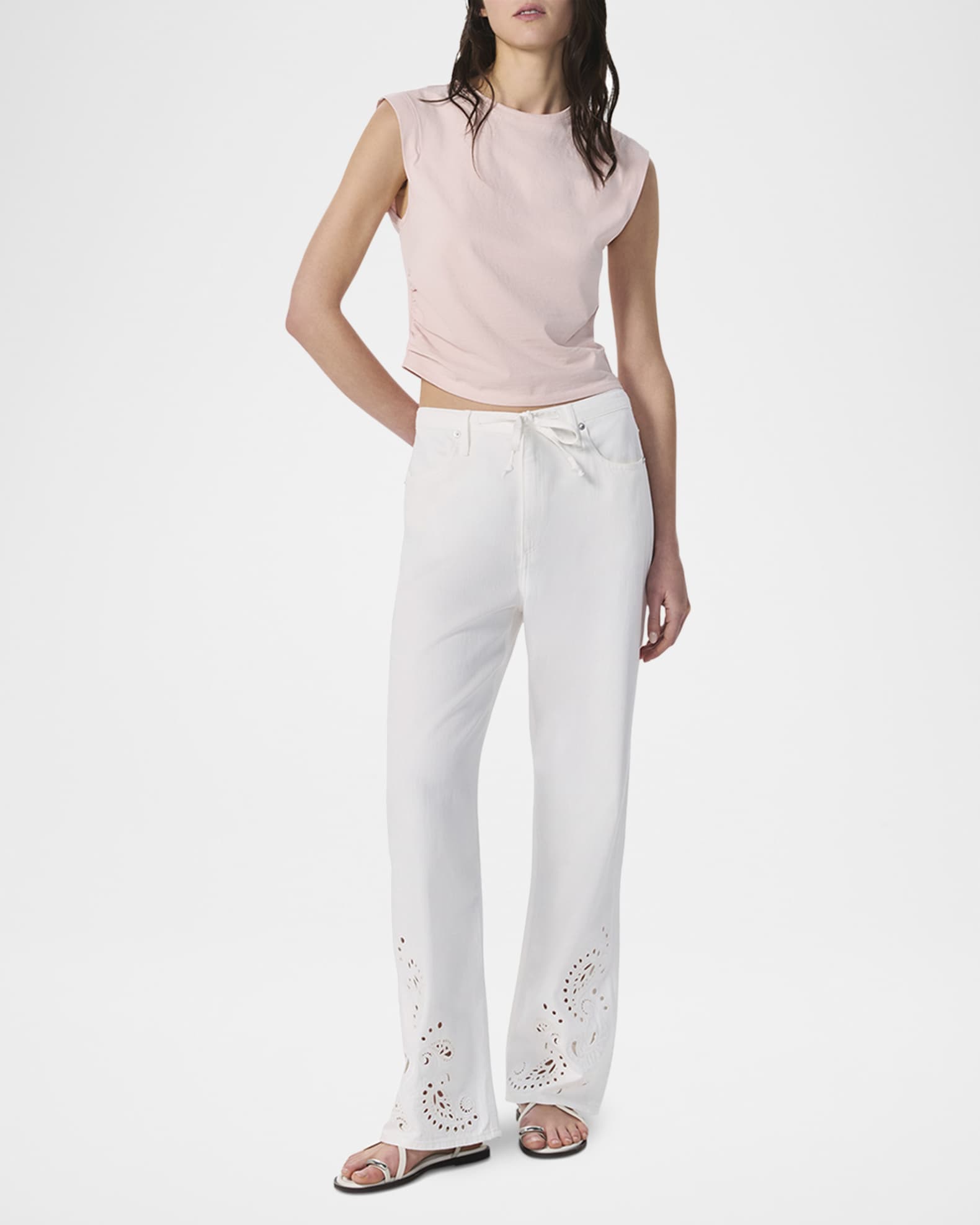 Ultra Featherweight Phoebe Drawstring Embroidered Jeans 1