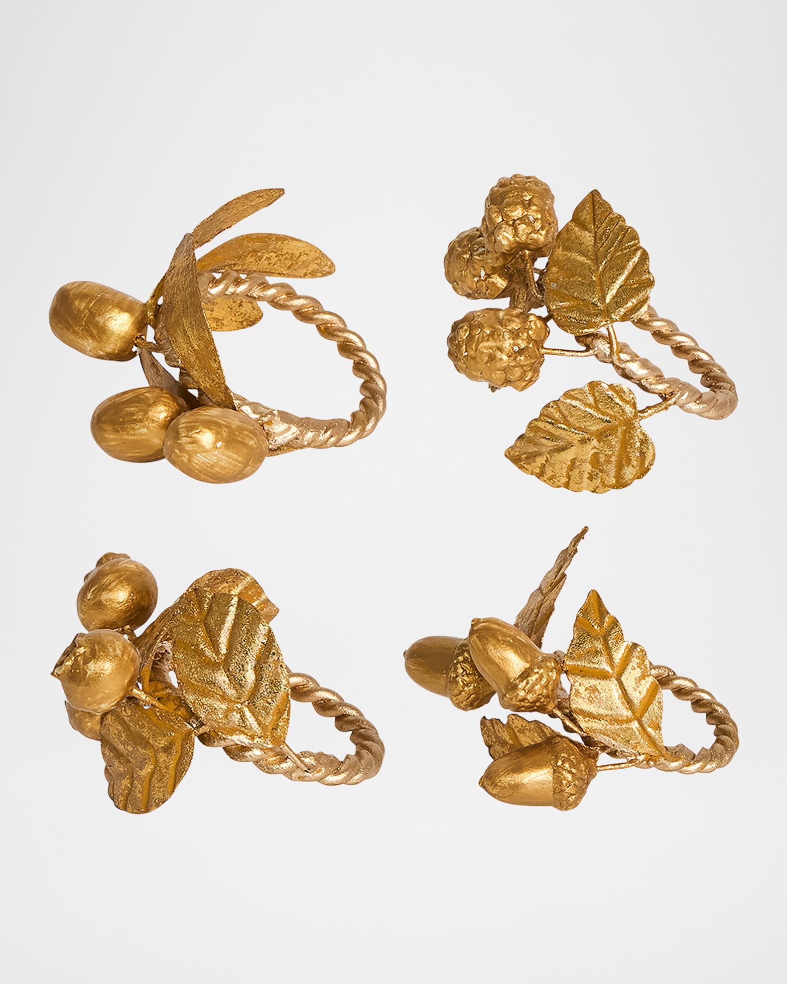 Juliska Forest Walk Leaf Assorted Napkin Rings, Set of 4 | Neiman Marcus