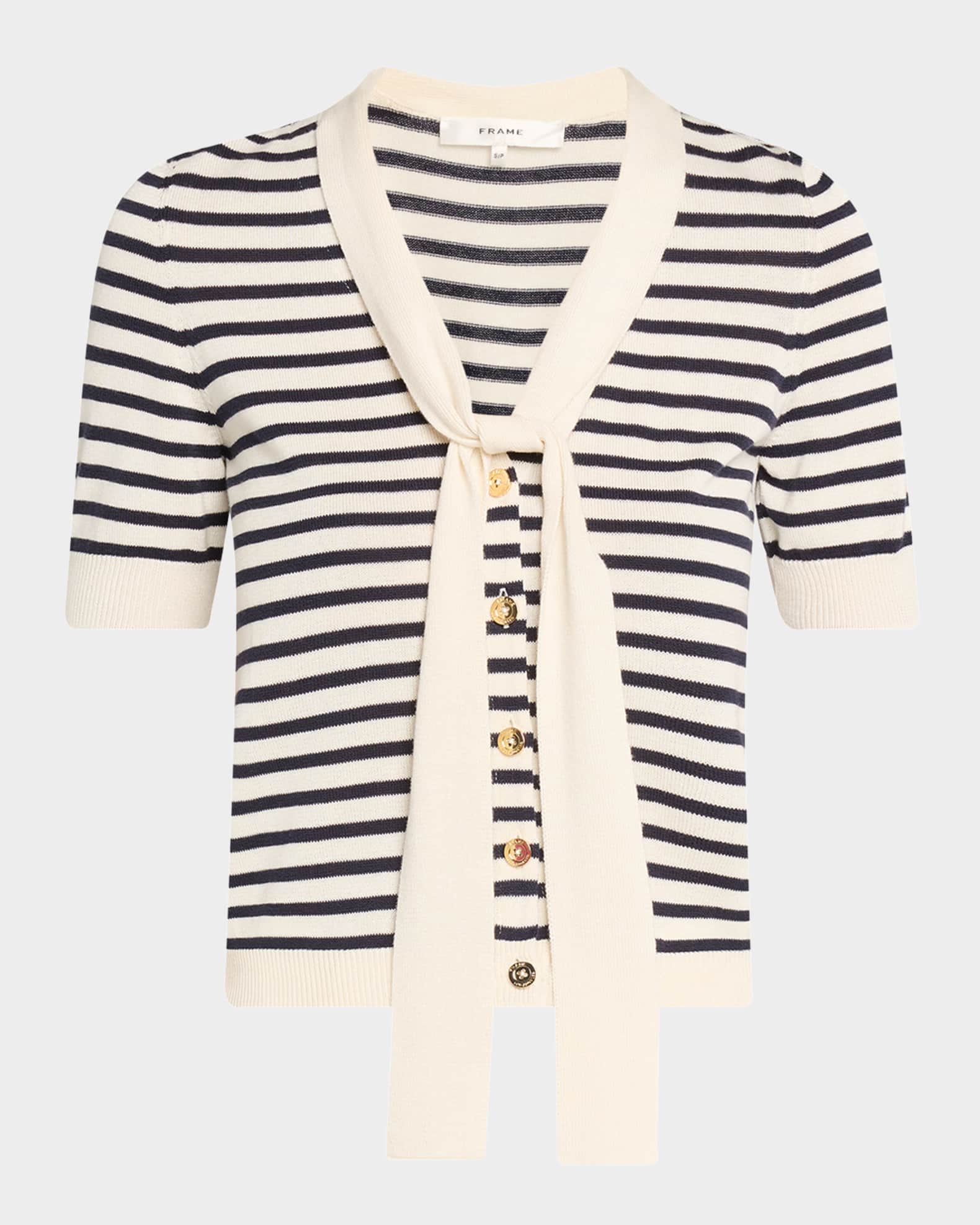 アウターその他 Marithe + Francois Girbaud W SAILOR STRIPE KNIT CARDIGAN ivo W SAILOR STRIPE KNIT CARDIGAN navy - MARITHE FRANCOIS GIRBAUD