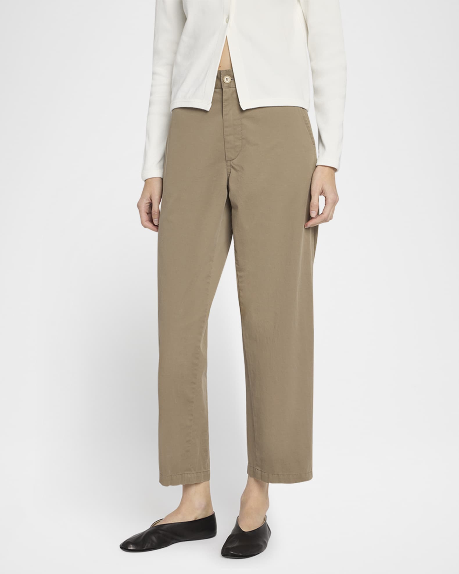 パンツ ZALENKA PANTS THE ROW Zalenka Mid-Rise Chino Pants | Neiman Marcus