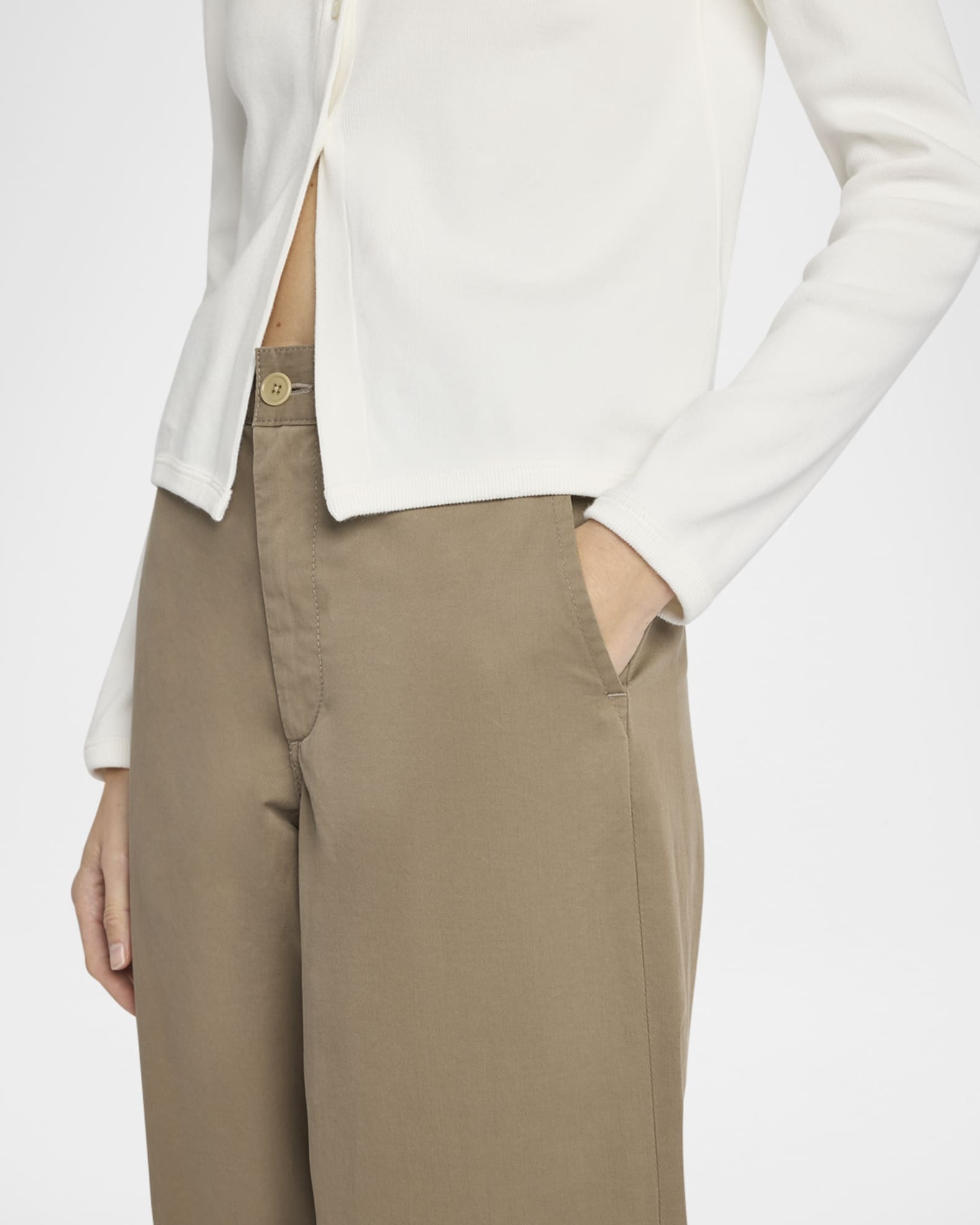 パンツ The Row 'Zalenka' pants Zalenka Pant Beige in Cotton and Cashmere – The Row