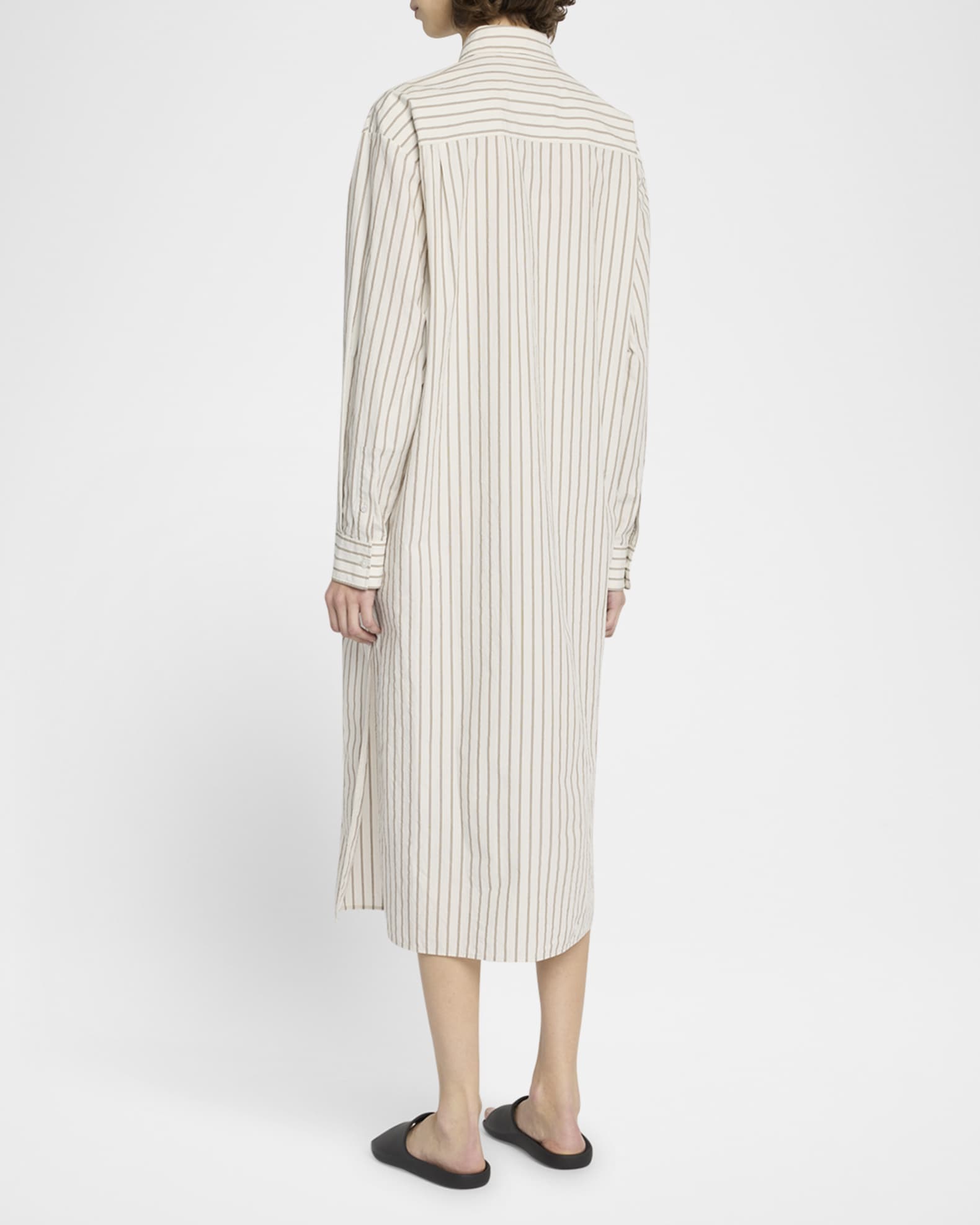 THE ROW Chihiro Striped Midi Shirtdress | Neiman Marcus