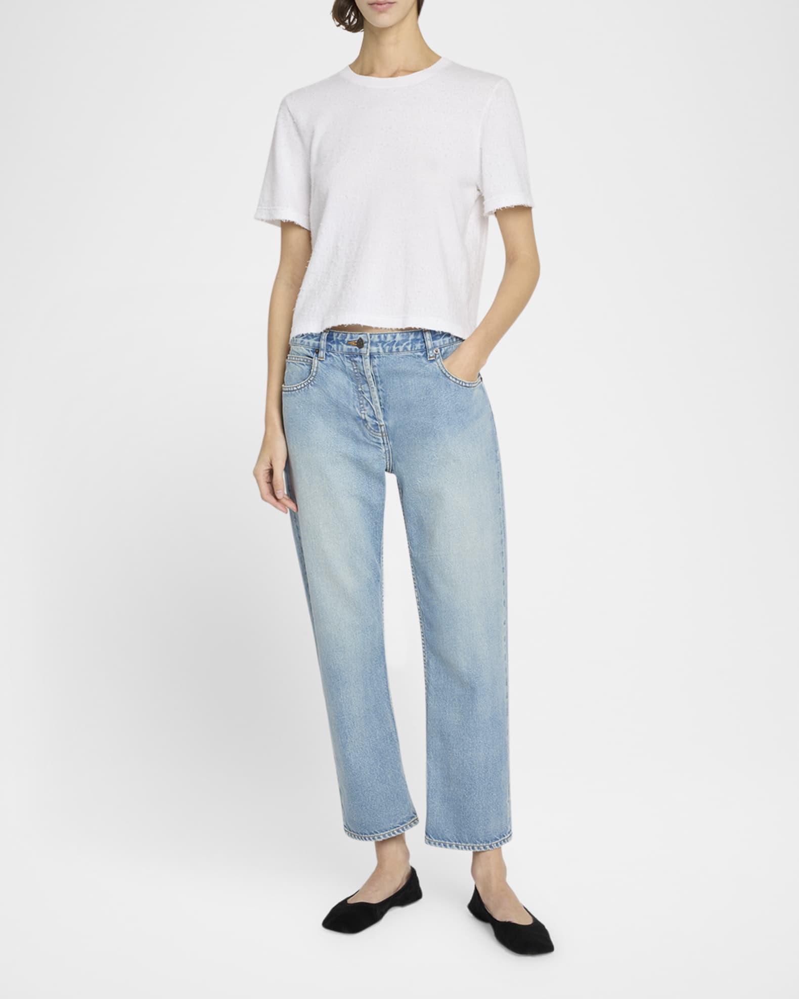 THE ROW Karpa Distressed Short-Sleeve T-Shirt | Neiman Marcus