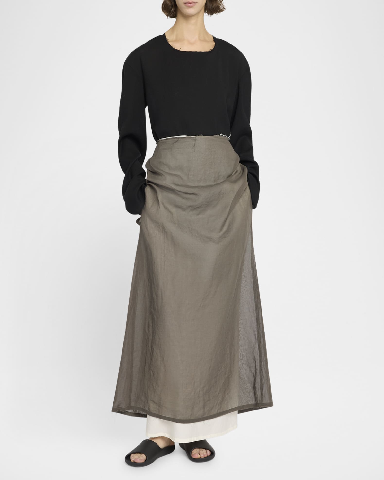 THE ROW Zaira Layered Maxi Skirt | Neiman Marcus