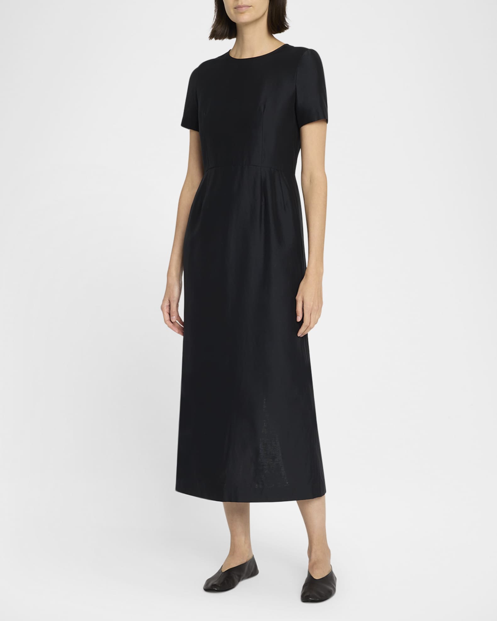 パーティードレス [The Row] Edmonia Dress in Cotton and Silk Edmonia Dress Black in Cotton and Silk – The Row