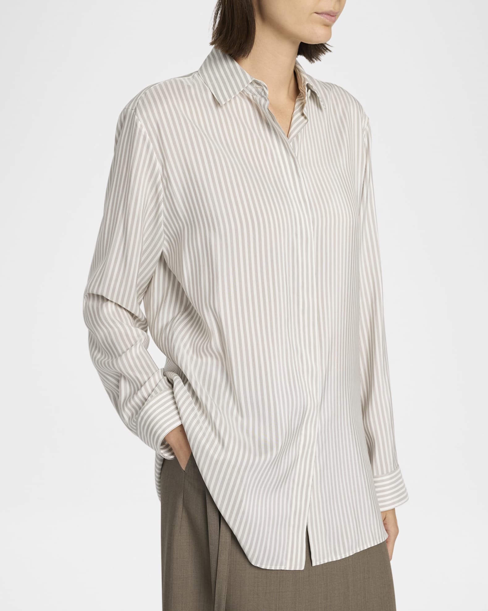 【MODERNIF】Roe Stripe Shirt JP-04APR25-FLAP-POCKET-RED-