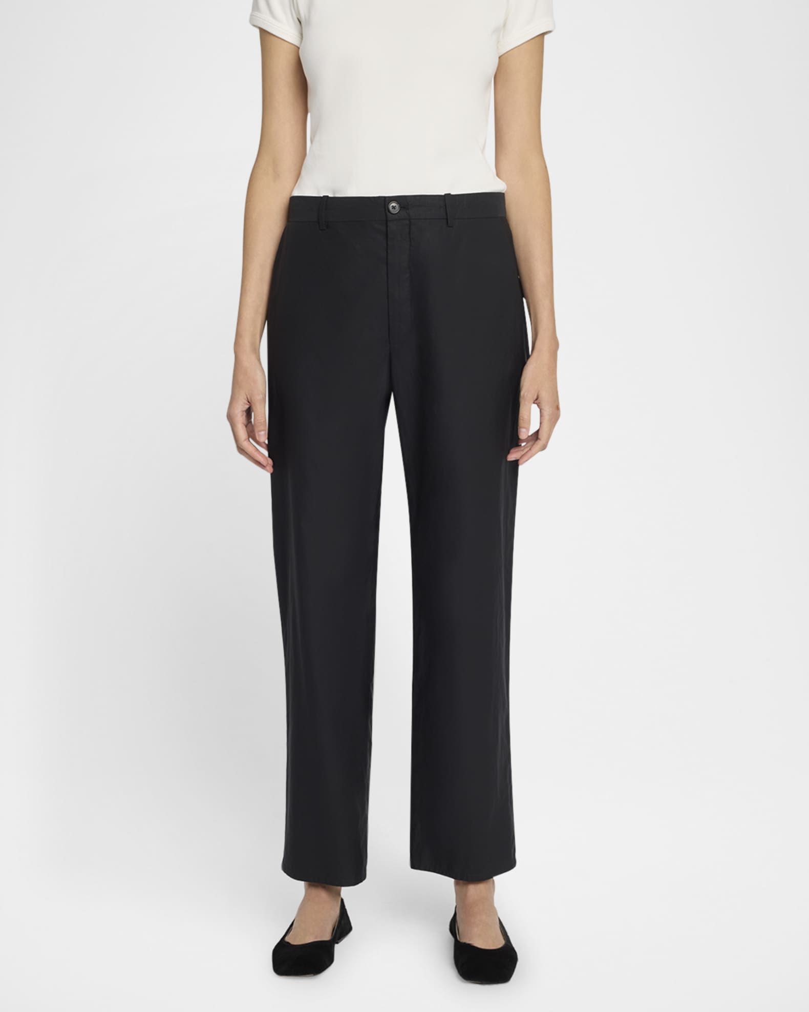 パンツ THE ROW Women Straight Pants THE ROW Zuzana Cotton Straight-Leg Ankle Pants | Neiman Marcus