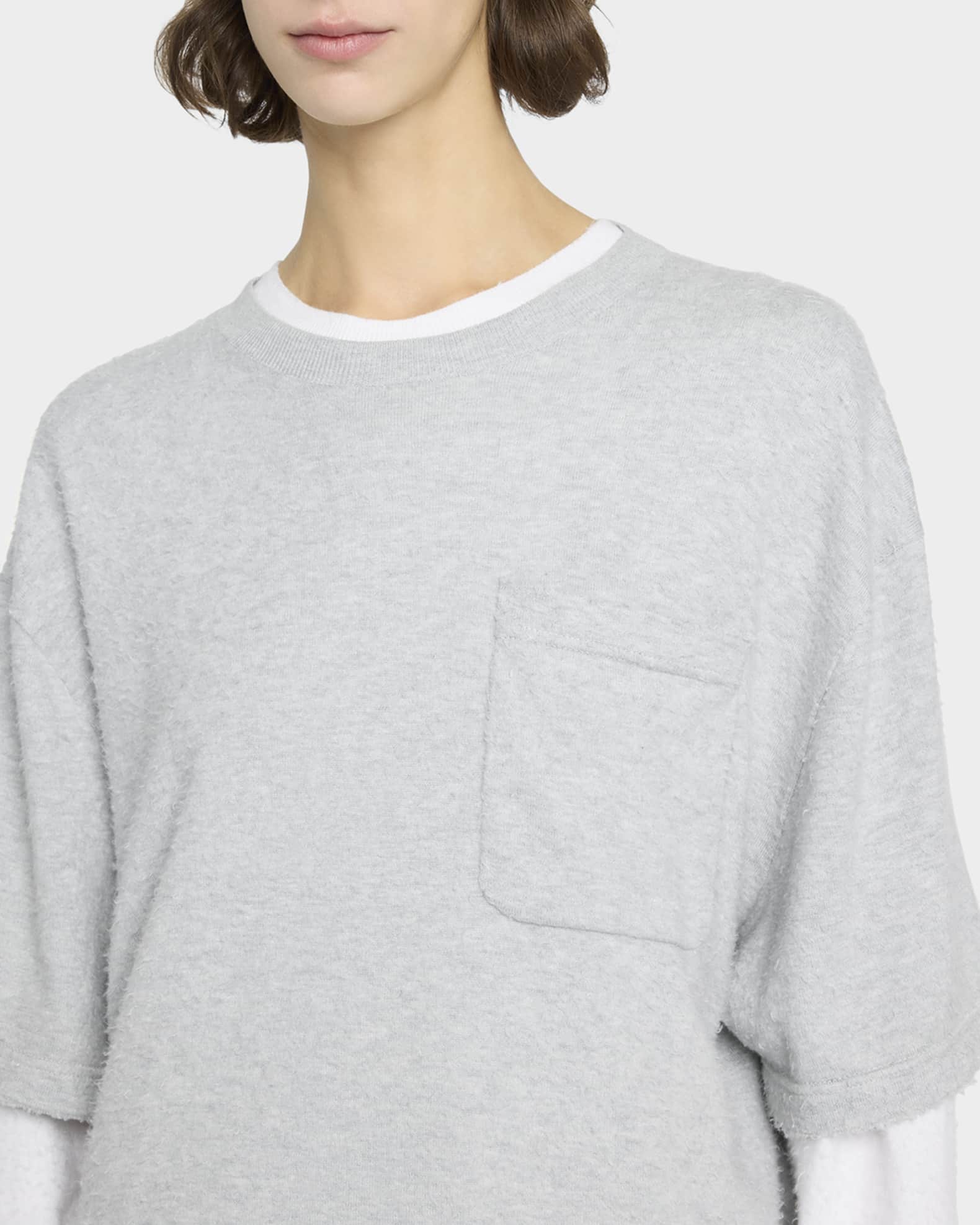 【関税込み】The Row グレー Kaddy Tシャツ THE ROW Kaddy Textured Short-Sleeve T-Shirt | Neiman Marcus