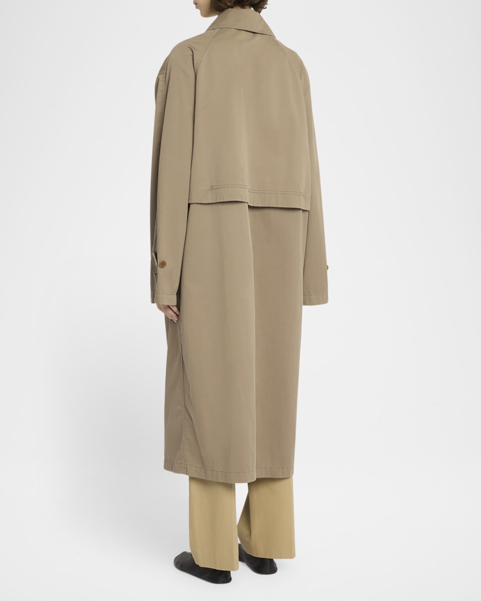 THE ROW Rocco Cotton-Cashmere Long Trench Coat | Neiman Marcus