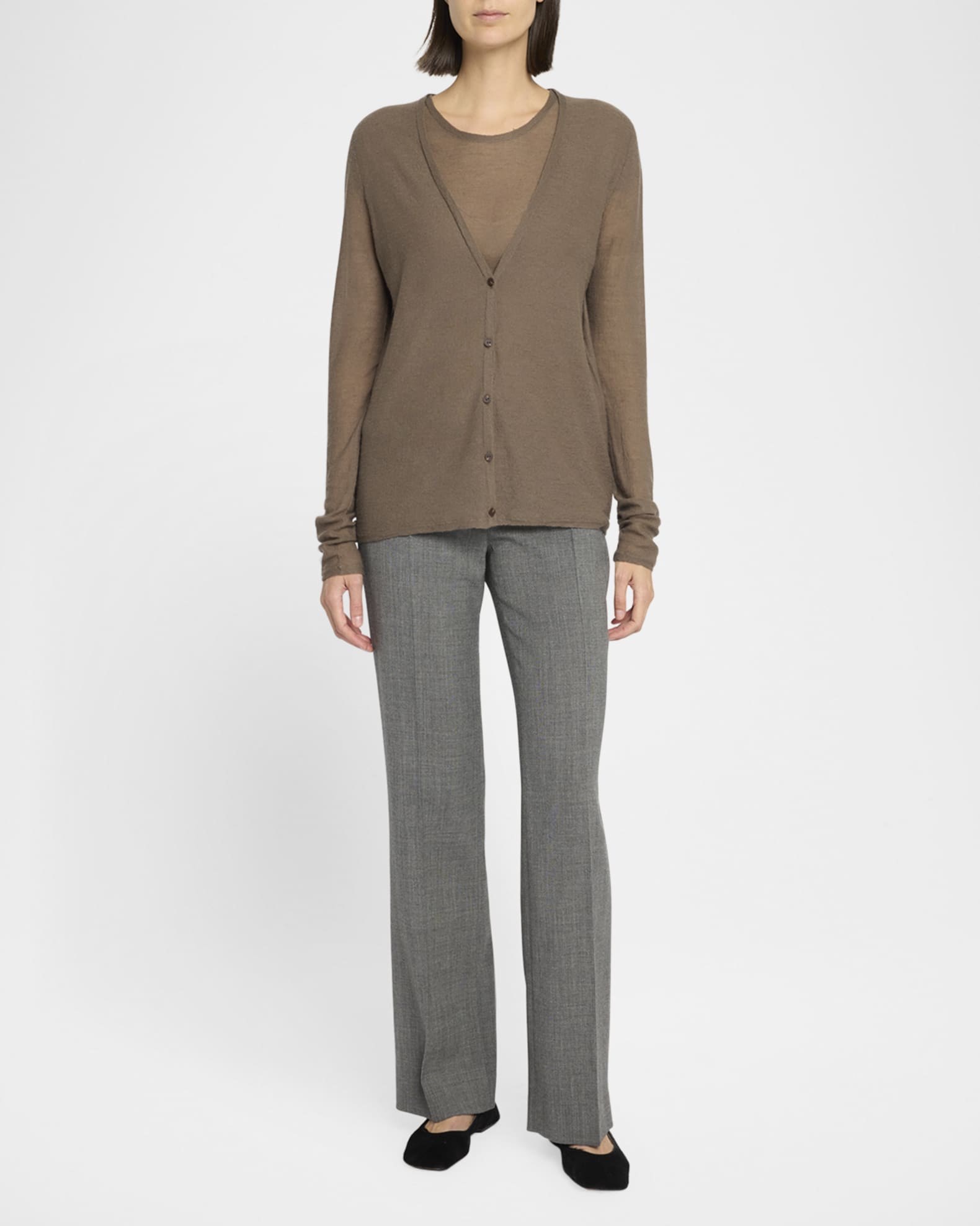 THE ROW Kasem V-Neck Fine Cashmere Cardigan | Neiman Marcus