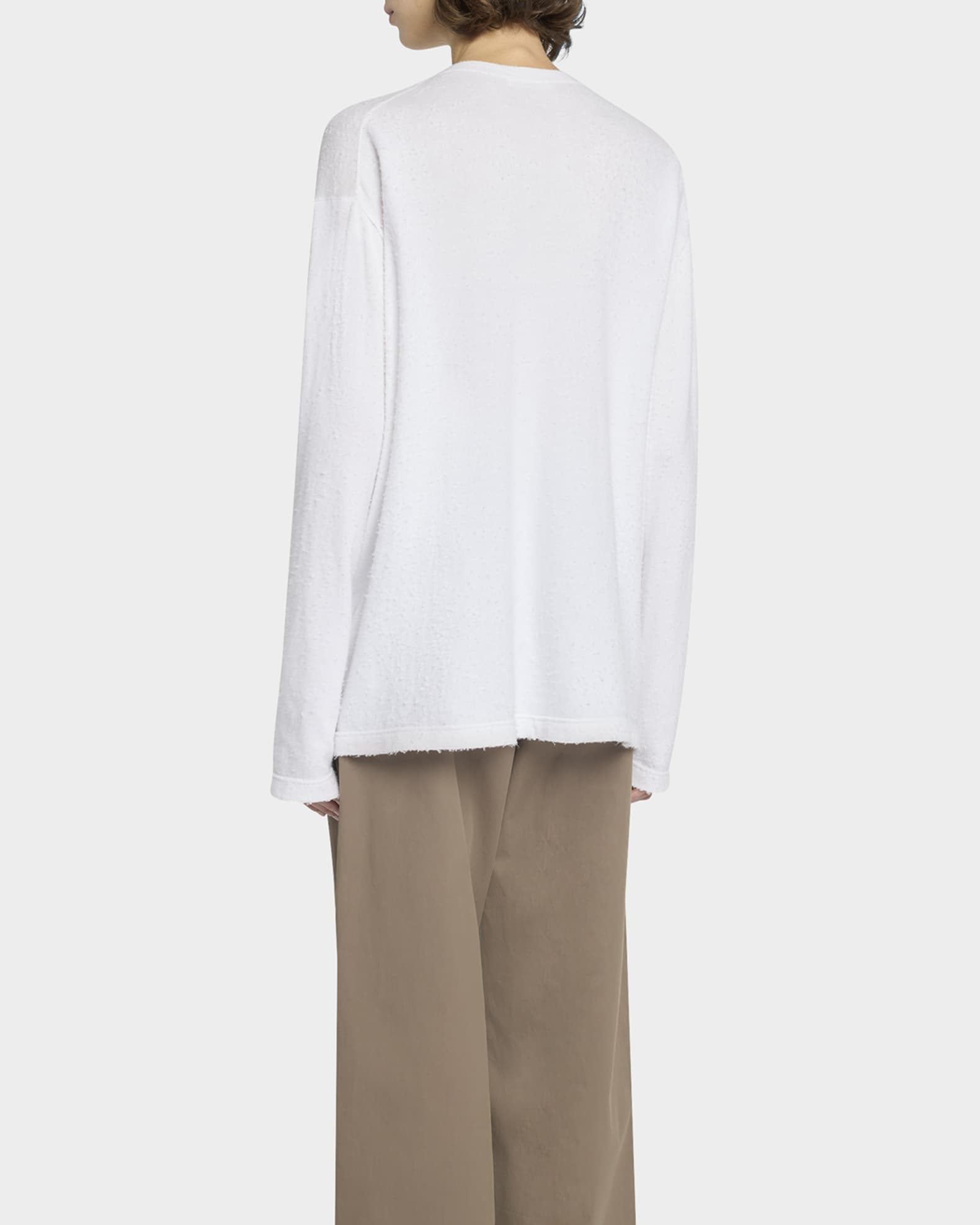 THE ROW Kabira Textured Cotton Long-Sleeve T-Shirt | Neiman