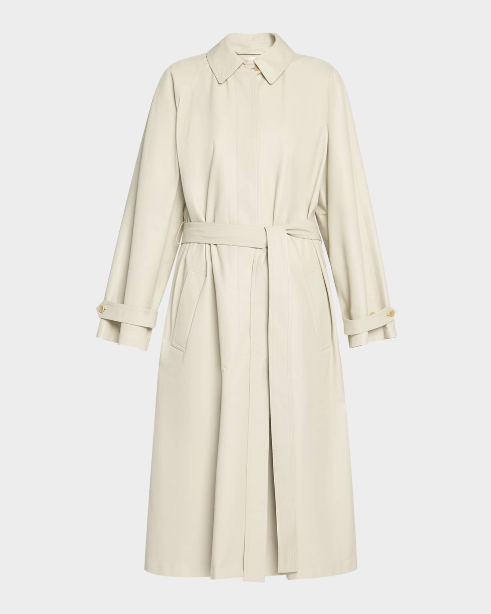 RYO　Front Trench Mods Coat THE ROW Ryota Belted Leather Trench Coat | Neiman Marcus