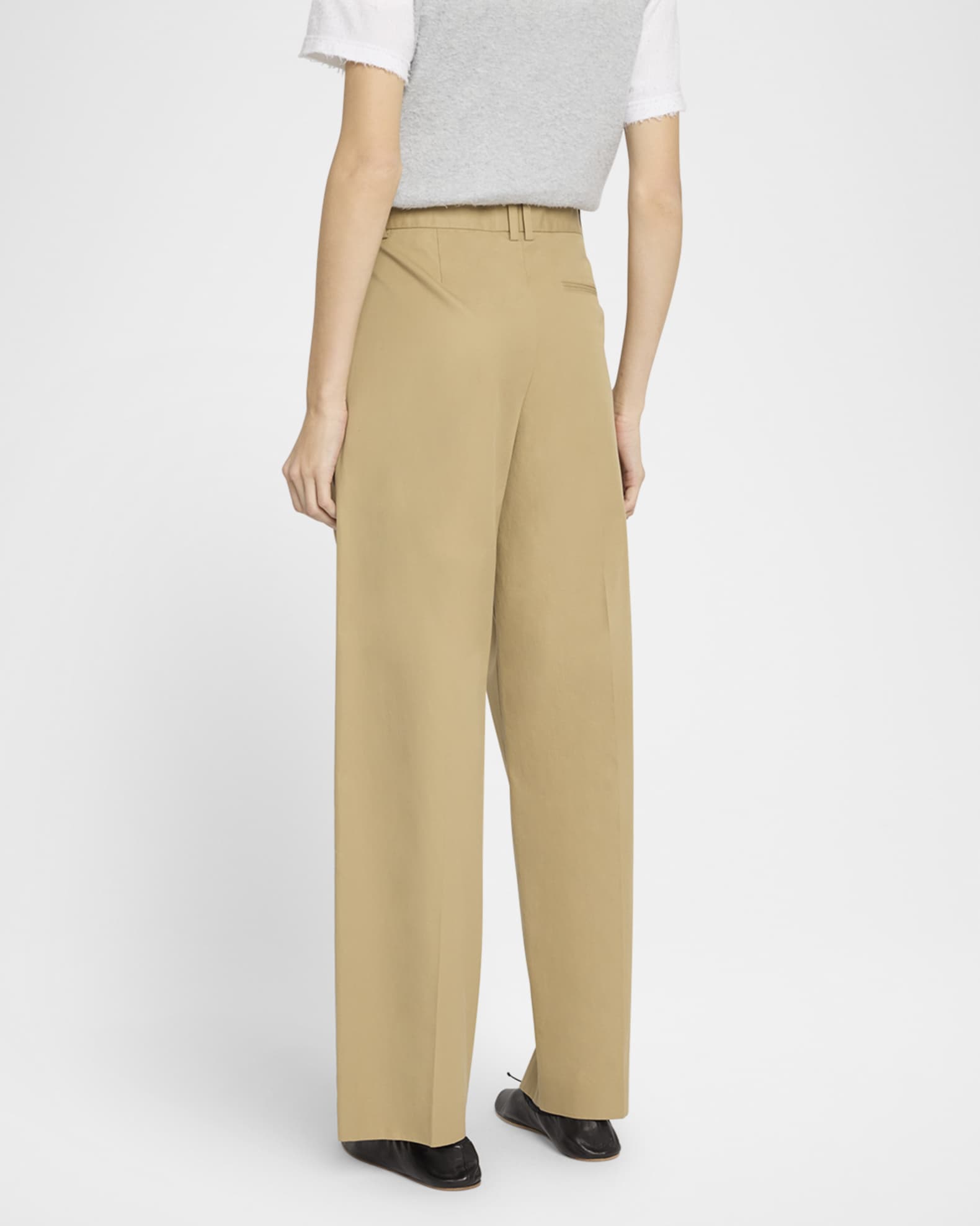 THE ROW Alfidis Pleated Straight-Leg Cotton-Cashmere Pants  display picture 1