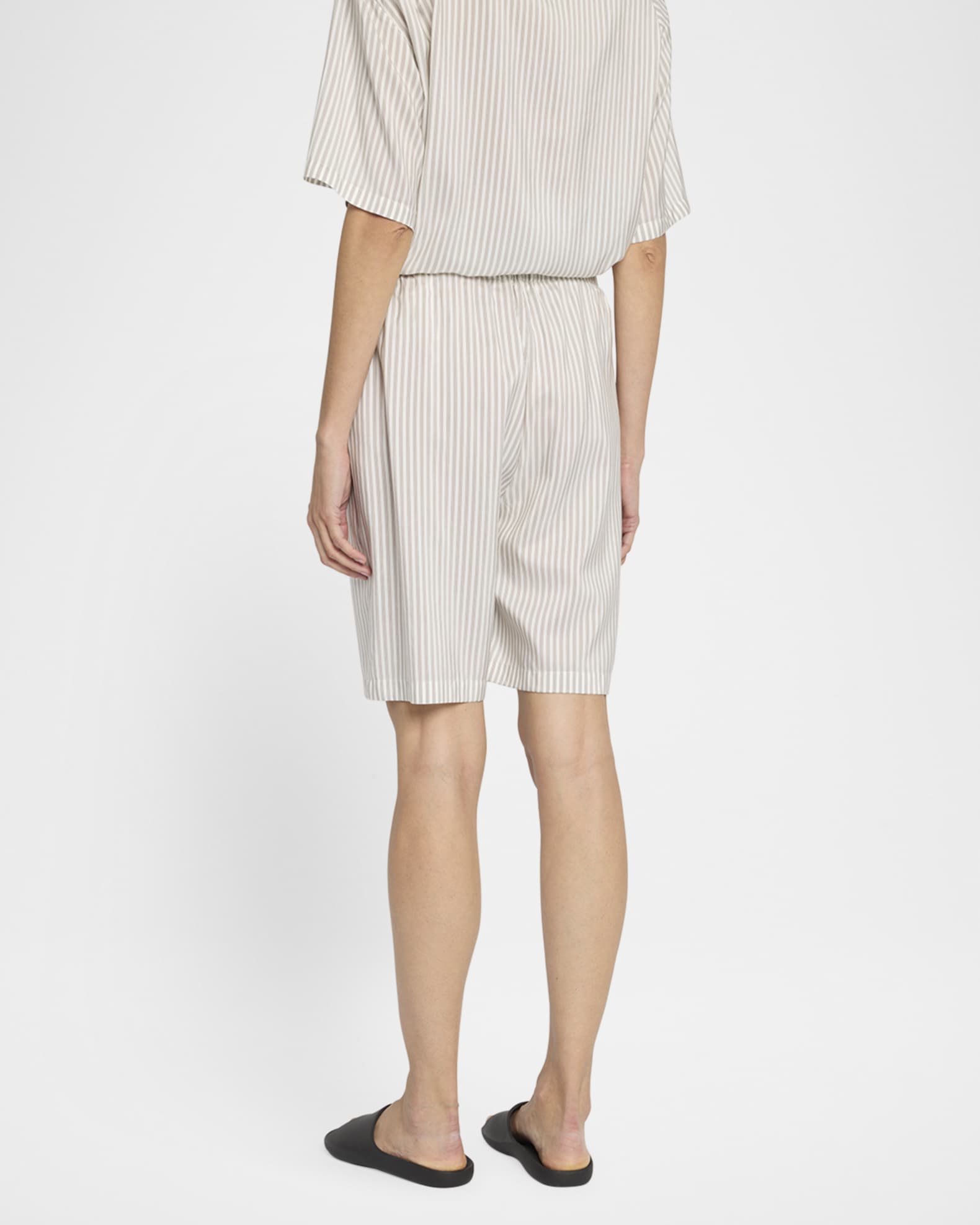THE ROW Zinnia Striped Silk Pajama Shorts | Neiman Marcus
