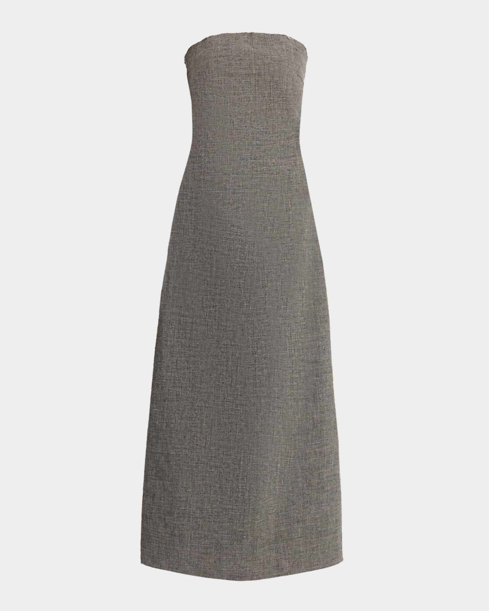Dolcira Strapless Linen-Blend Dress 0