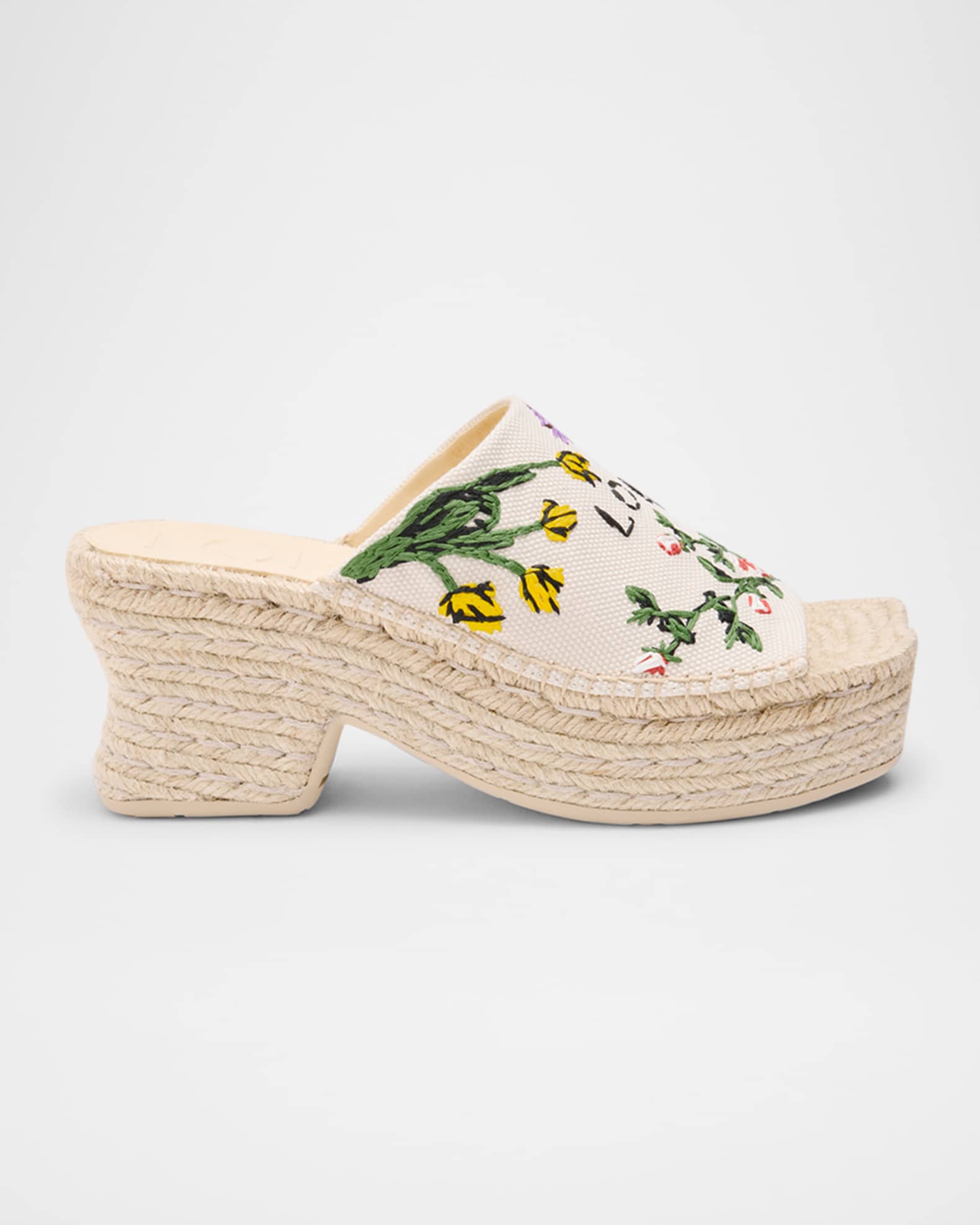サンダル・ミュール Loewe Petal Platform Sandals In Smooth Leather Loewe Petal Leather Platform Espadrille Sandals | Neiman Marcus