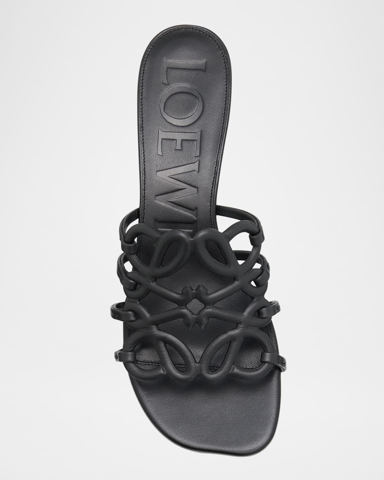 Loewe Petal Anagram Leather Caged Mule Sandals | Neiman Marcus