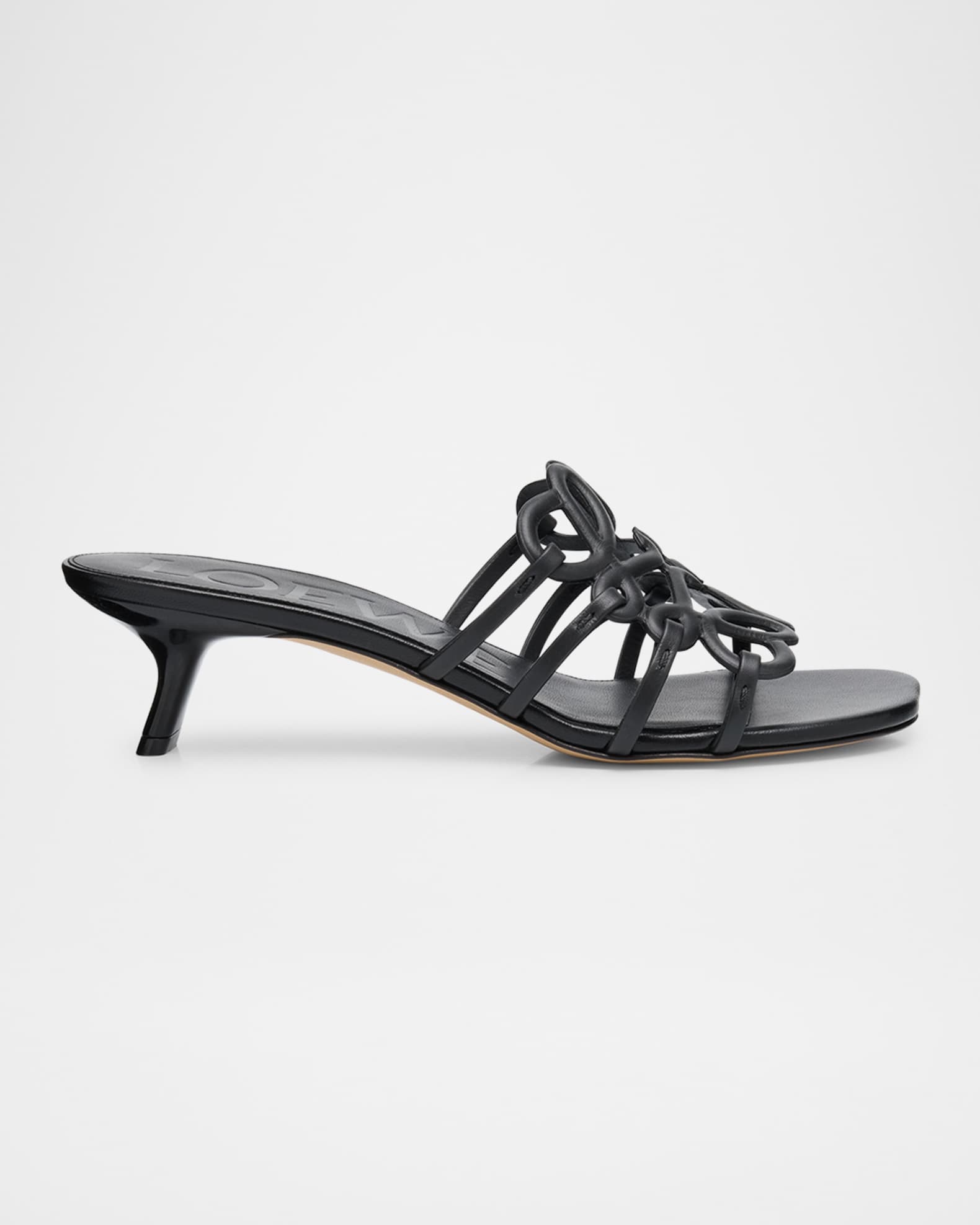 Petal Anagram Leather Caged Mule Sandals 0