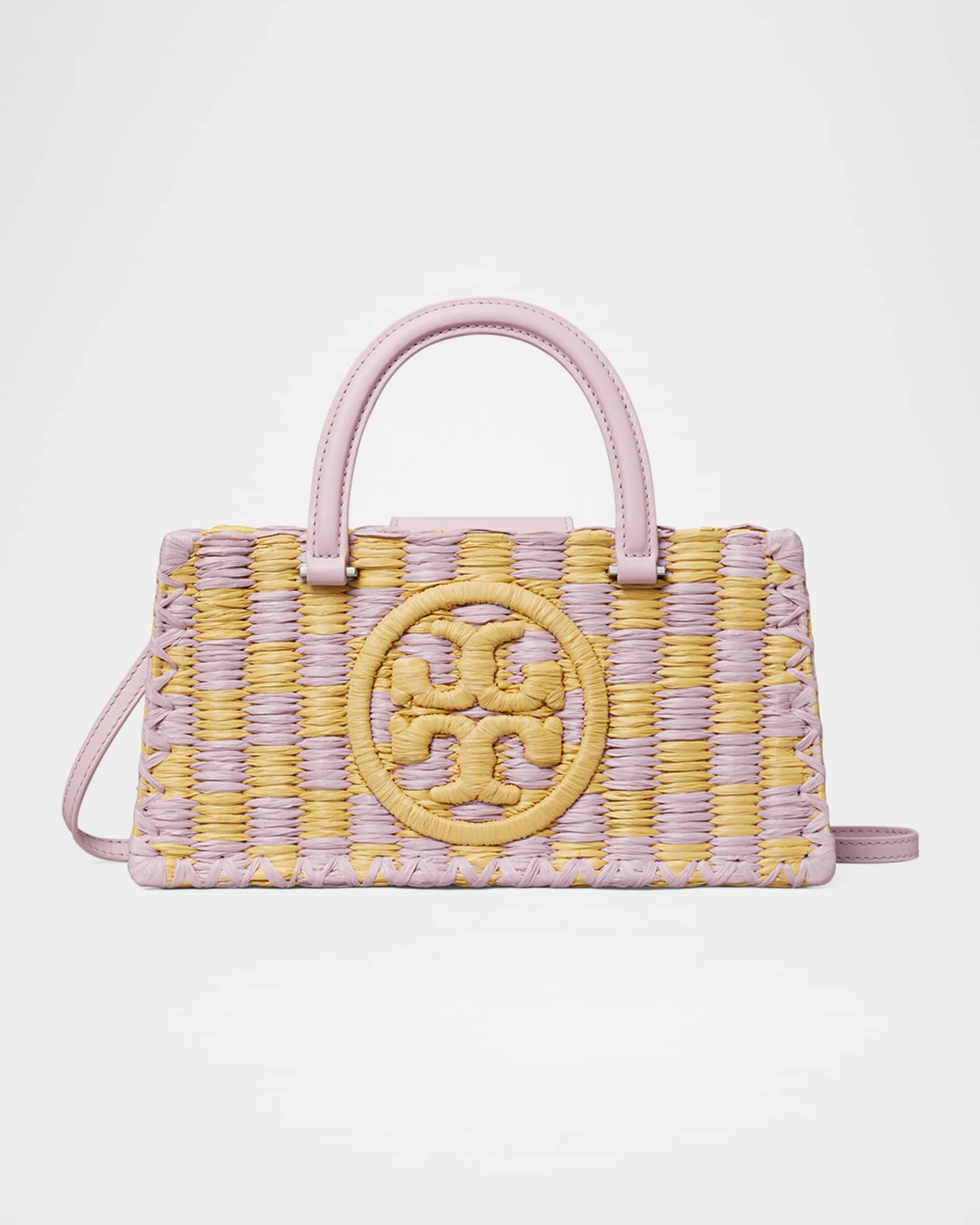 Tory Burch Ella Checkered Crochet Top-Handle Bag | Neiman Marcus