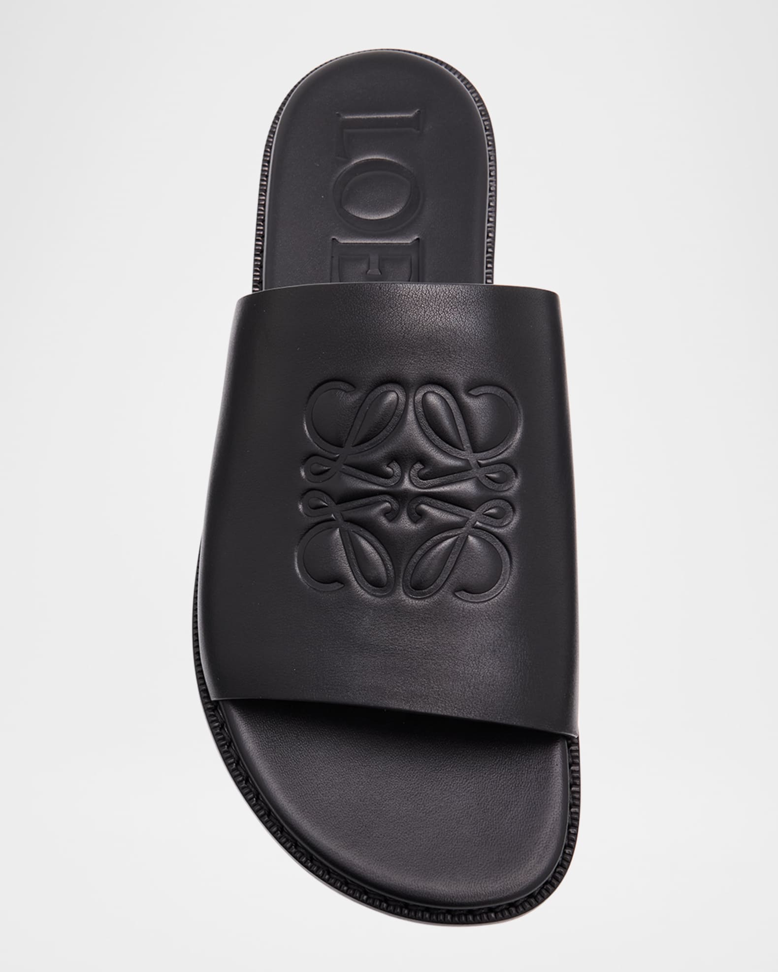 サンダル LOEWE ANAGRAM FLEX SLIDE SANDALS IN SMOOTH LEATHER Loewe Men's Flex Anagram Soft Calfskin Slide Sandals