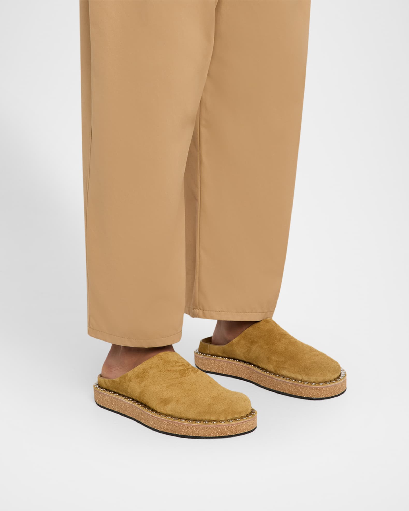 Men's Rivet Calfskin Suede Mules 1
