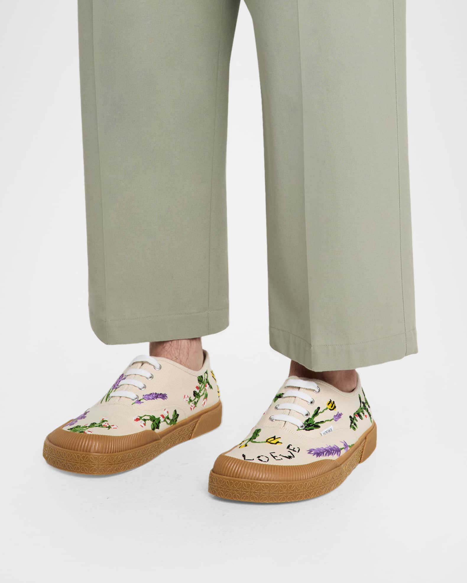 【25AW NEW】LOEWE_men / Terra Vulca 刺繍キャンバススニーカー Loewe Men's Terra Embroidered Canvas Low-Top Sneakers