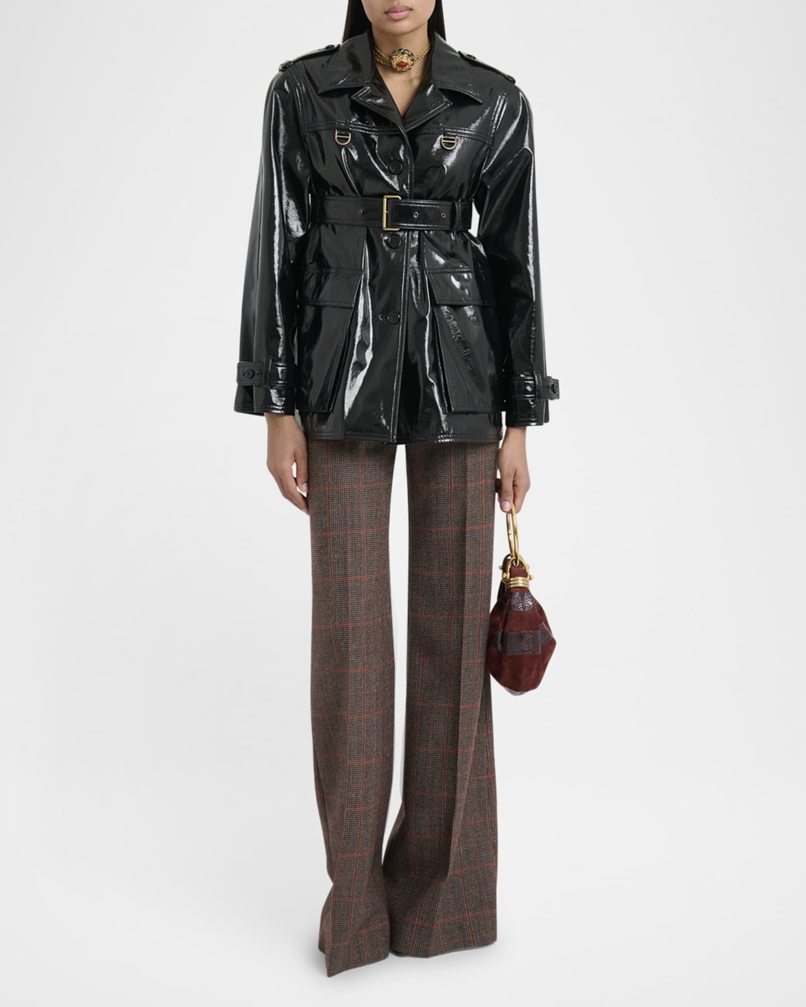 トレンチコート Chloe SS25 Cotton trench coat (CH25SMA13339 20G) Chloé LONG TRENCH COAT IN COTTON GABARDINE | REVERSIBLE