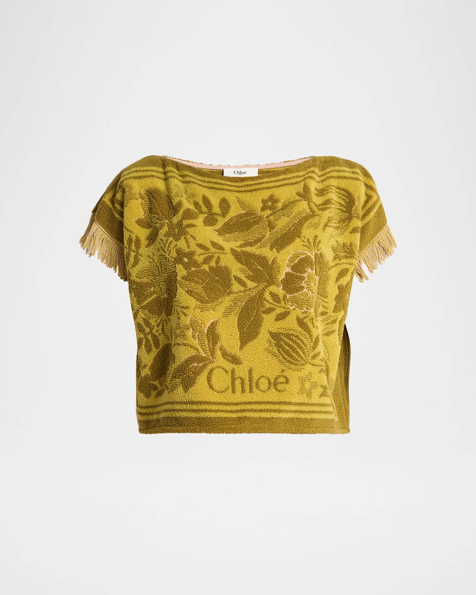 Chloe Short-Sleeve Towelling Boxy Top | Neiman Marcus