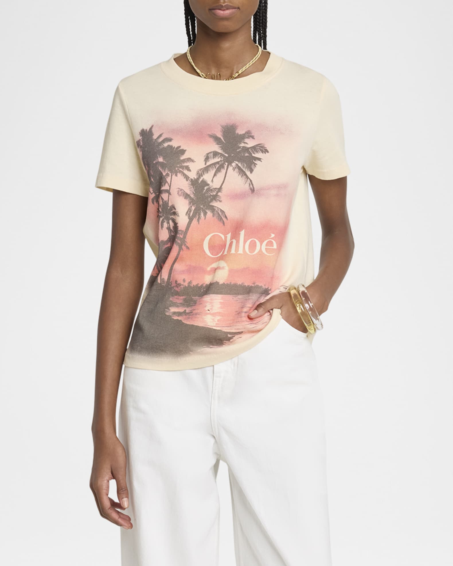 Chloe Logo Sunset Short-Sleeve T-Shirt | Neiman Marcus
