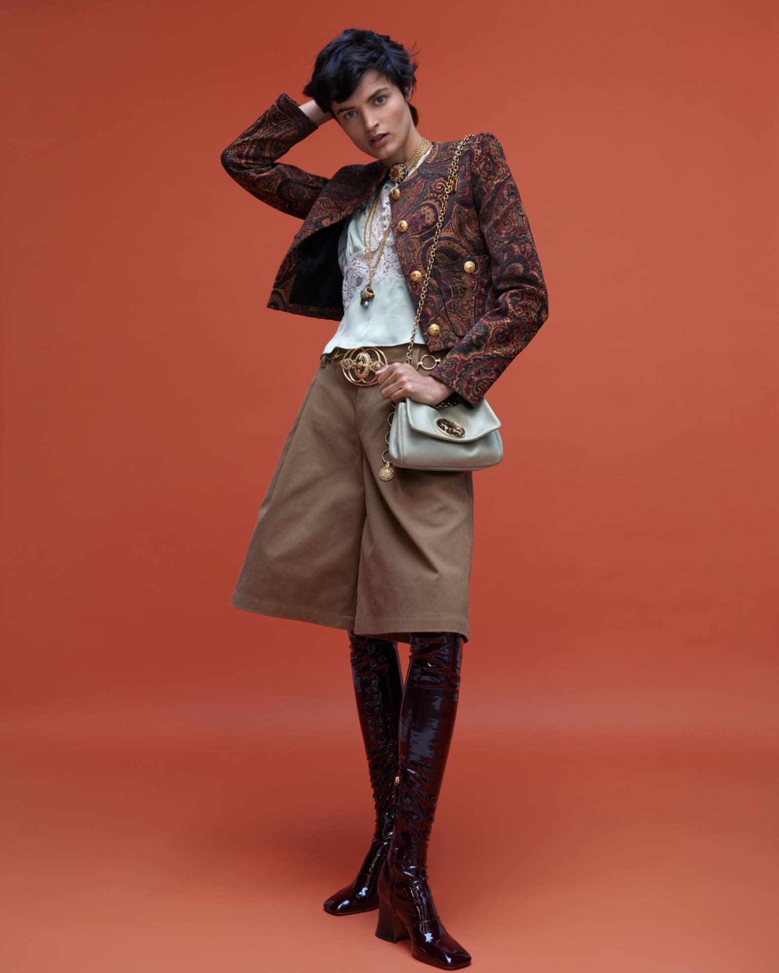 Chloe Paisley Velvet Single-Breasted Jacket | Neiman Marcus