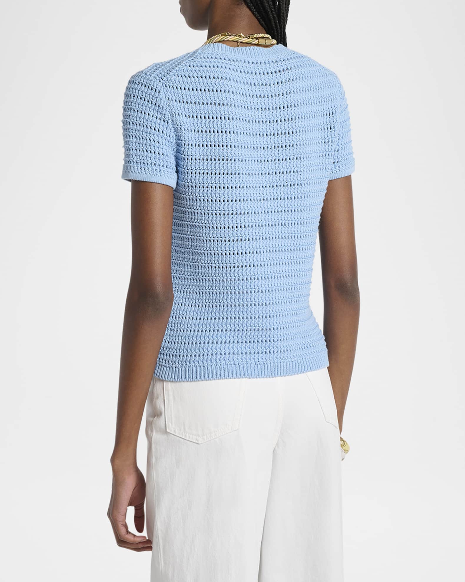 スーパーセール タイムセール 時間 Chloe Marcus Neiman | Top Embroidered Logo Open-Knit トップス