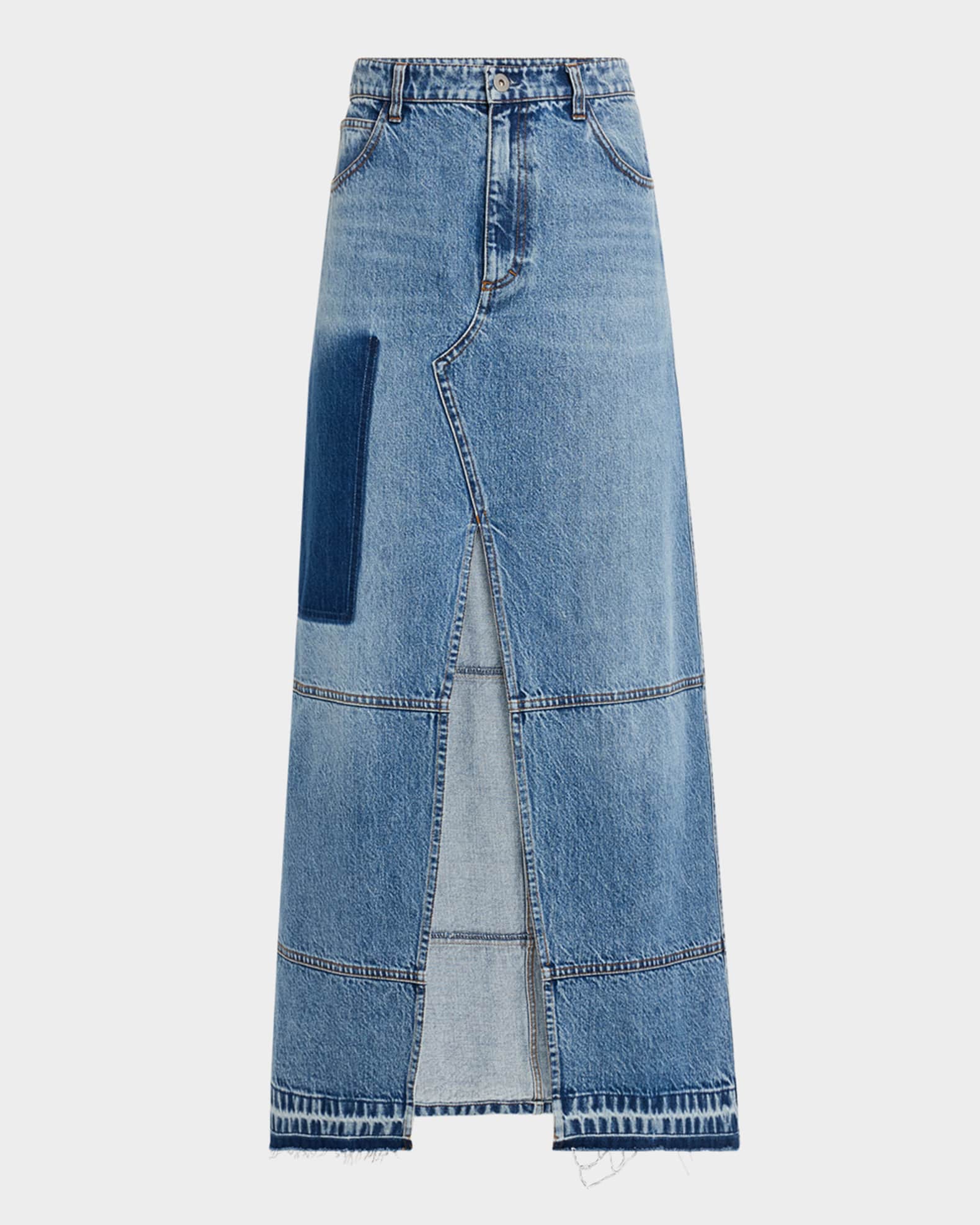 Treatment Denim Midi Skirt  0