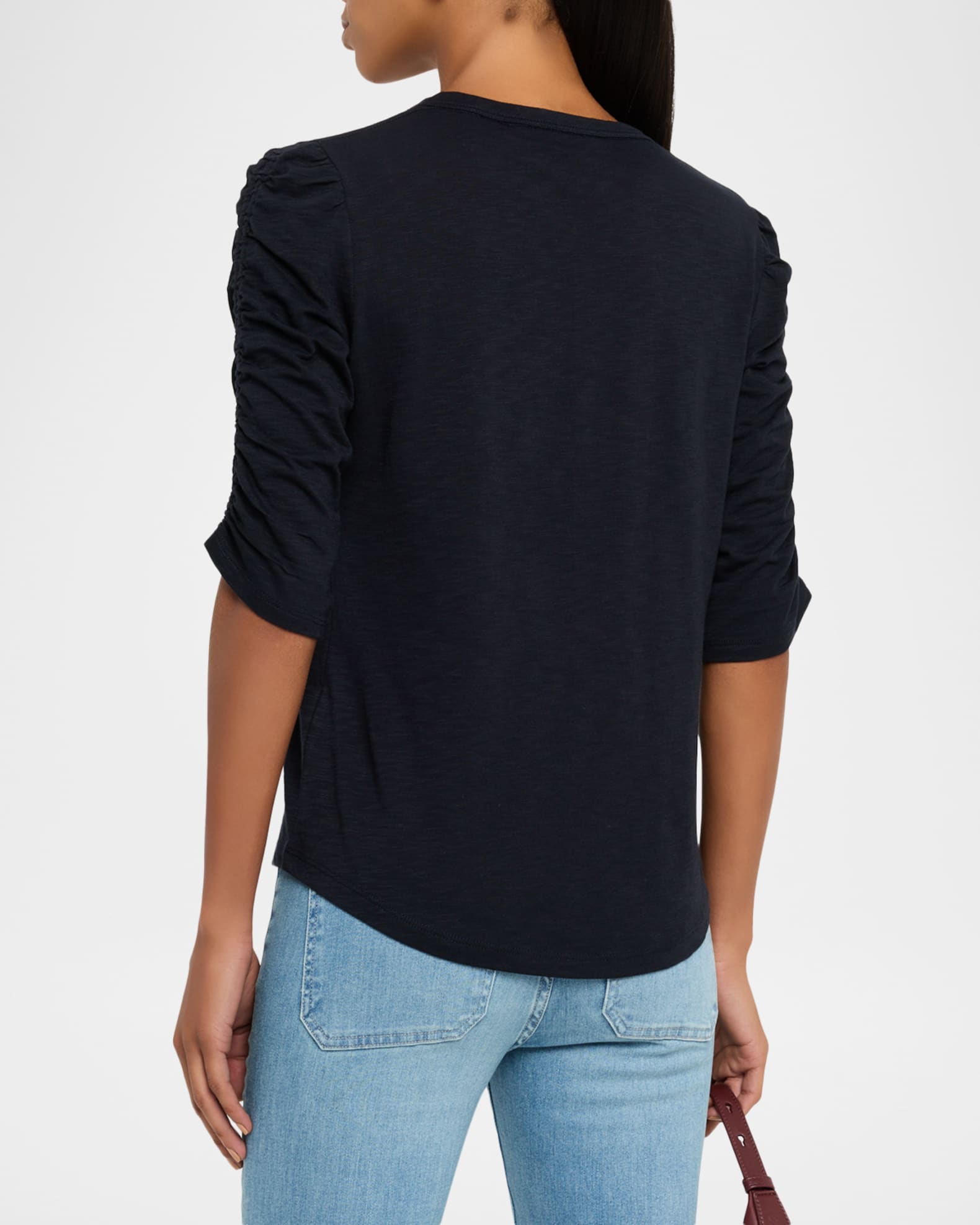 Waldorf Ruched-Sleeve Tee