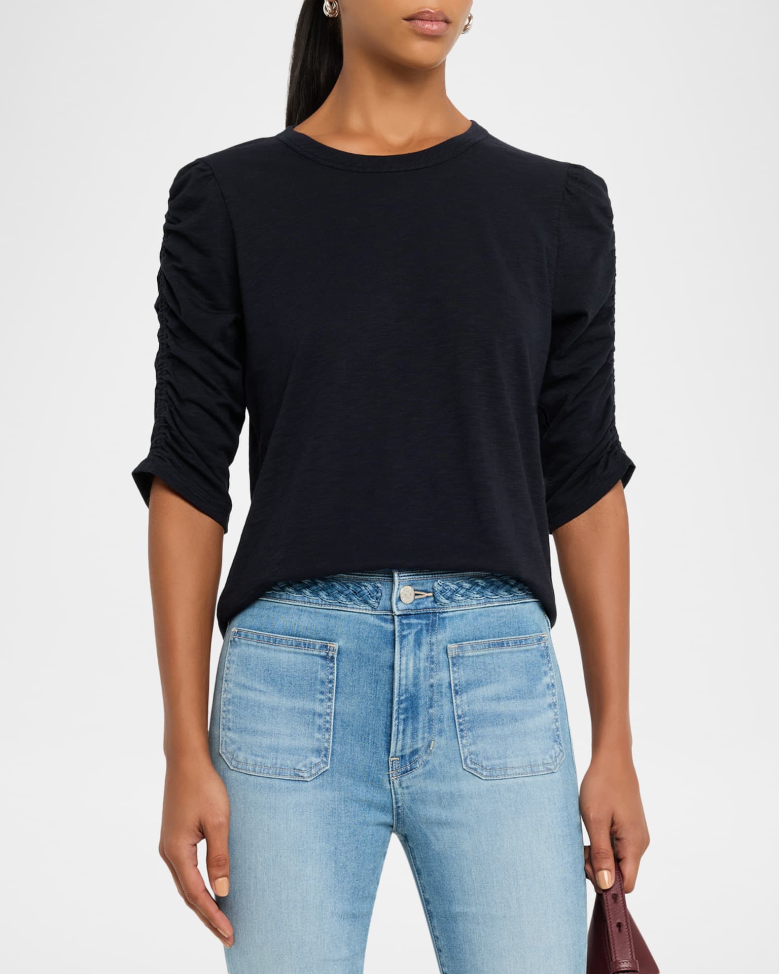 Waldorf Ruched-Sleeve Tee