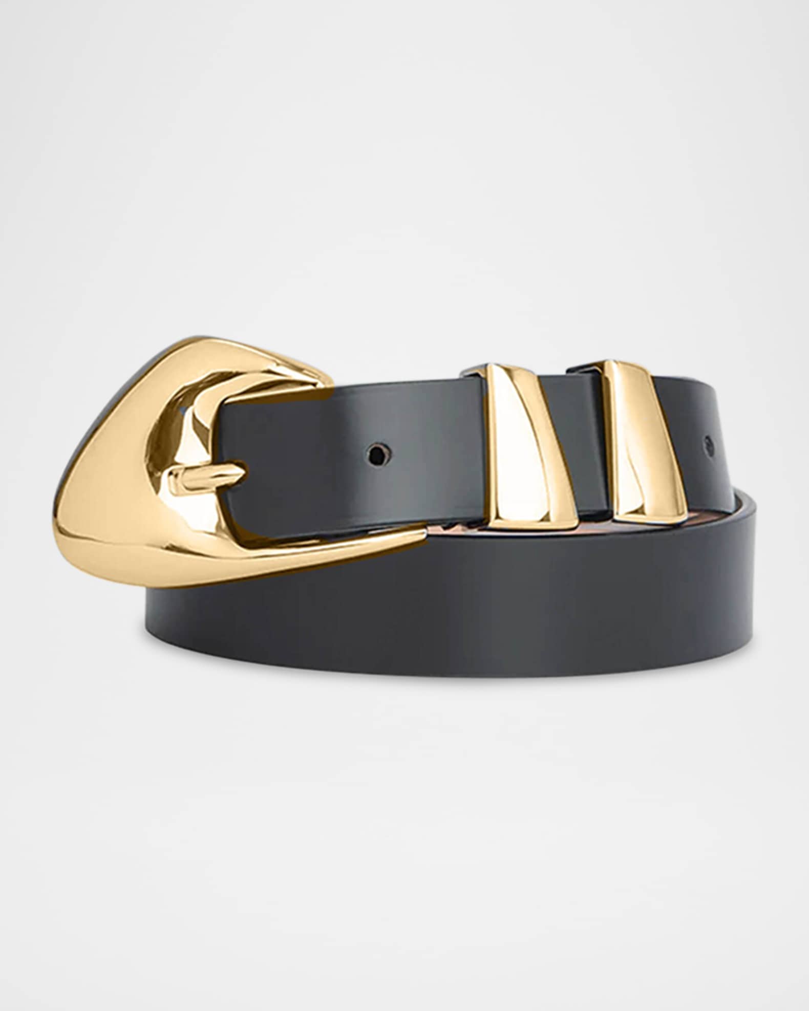 【送料&関税込】By Far Gold Leather Moore llic Belt By Far Gold Leather Moore Metallic Belt In Neutrals | ModeSens