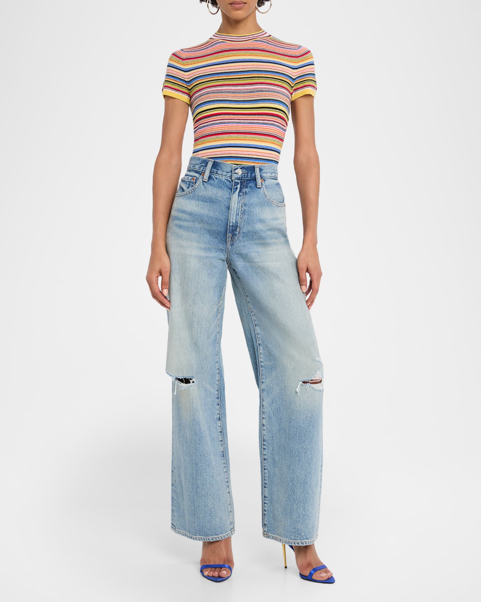 Selene Stripe Sweater Tee 1