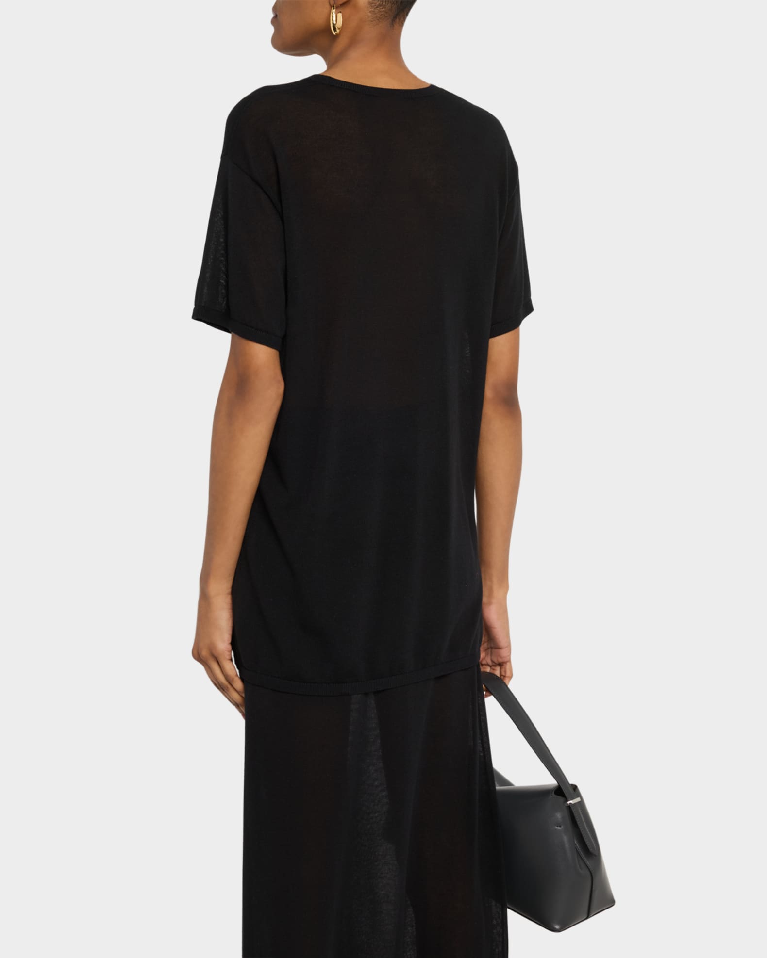 Toteme Cashmere-Blend Short-Sleeve Knit T-Shirt | Neiman Marcus