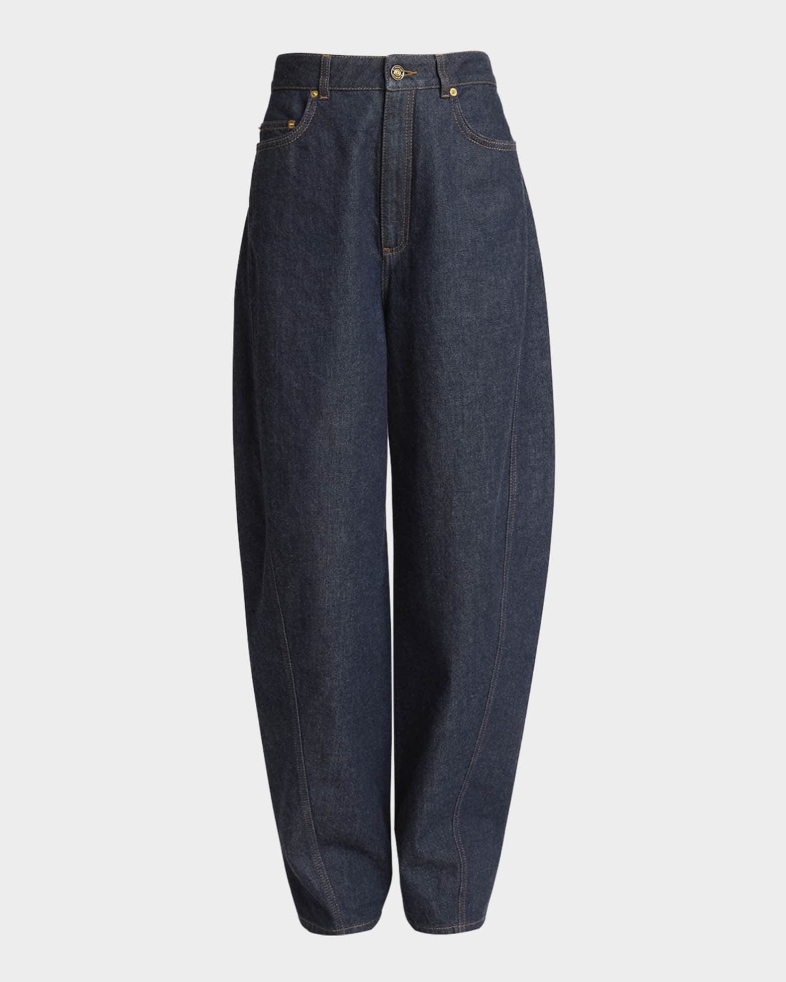 デニム・ジーパン Givenchy Barrel Jeans In Denim Givenchy Mid-Rise Barrel-Leg Denim Cocoon Trousers | Neiman