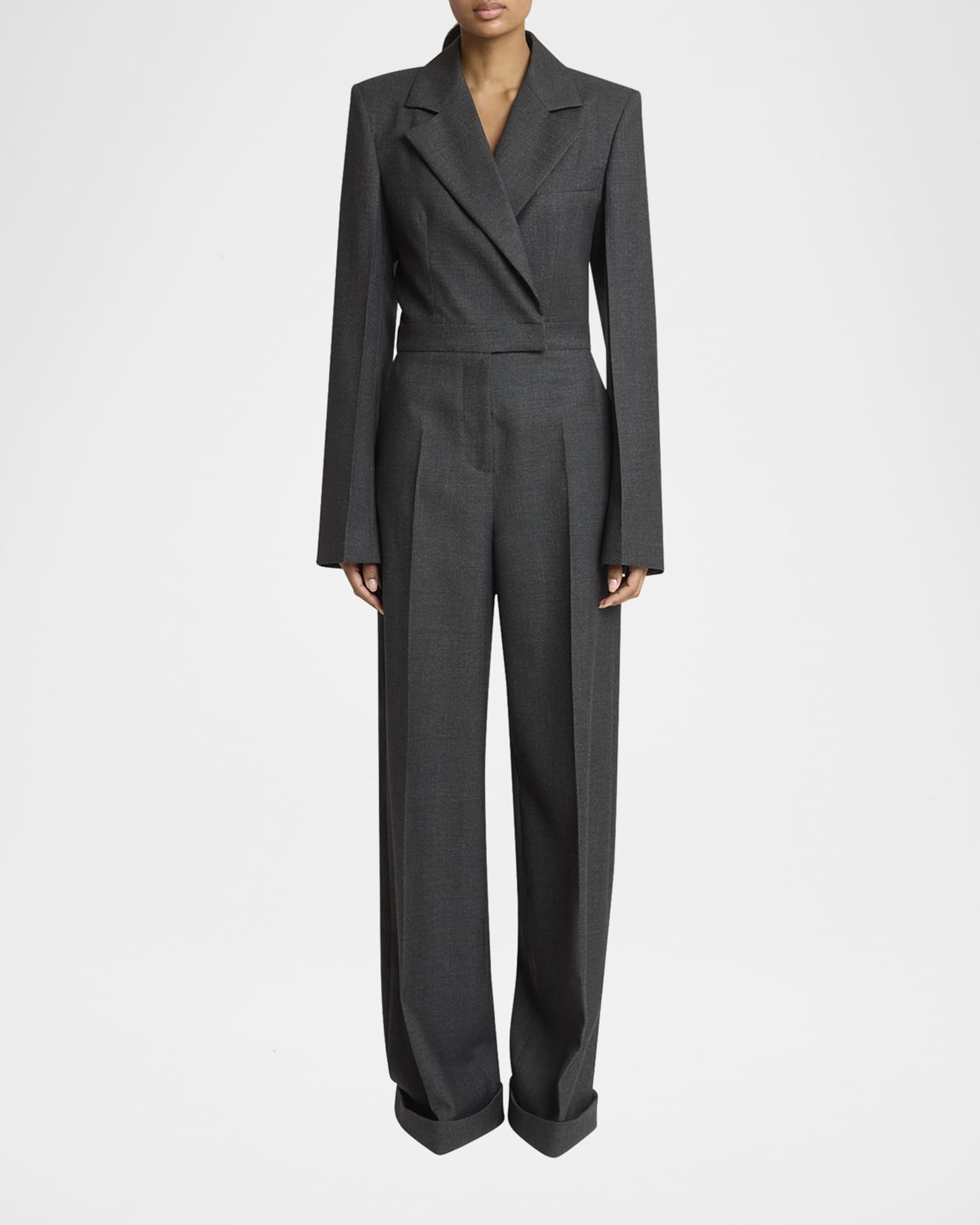 Givenchy Tuxedo Wool Jumpsuit Neiman Marcus
