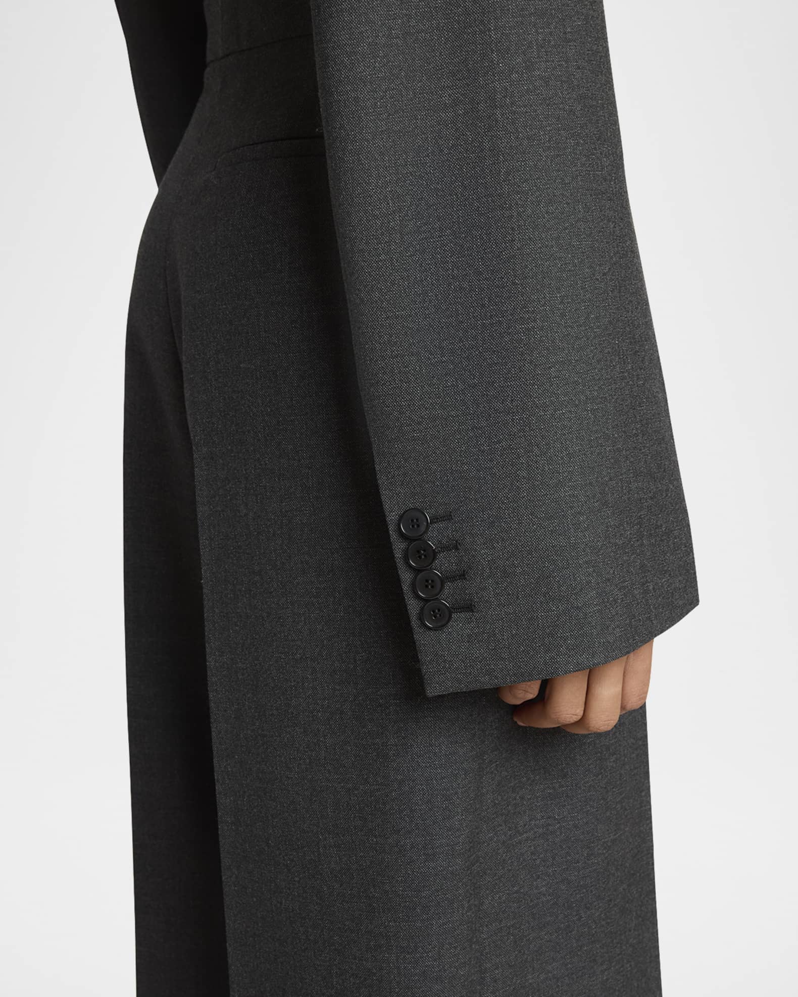 【関税&送料込】Givenchy Givenchy Dark Grey Wool Wide Trouse Givenchy Tuxedo Wool Jumpsuit | Neiman Marcus