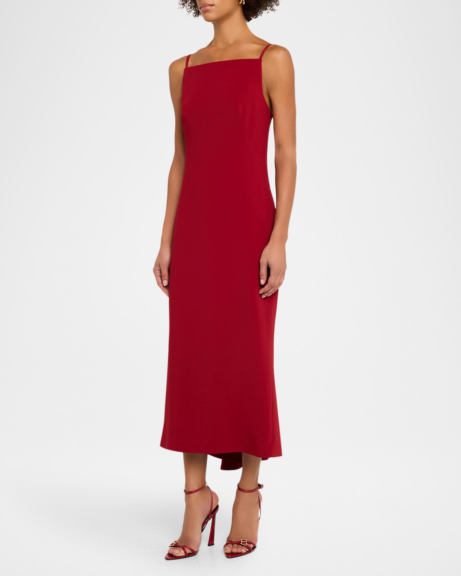 square neck sleeveless midi dress Sleeveless Square-Neck Corset Midi Dress