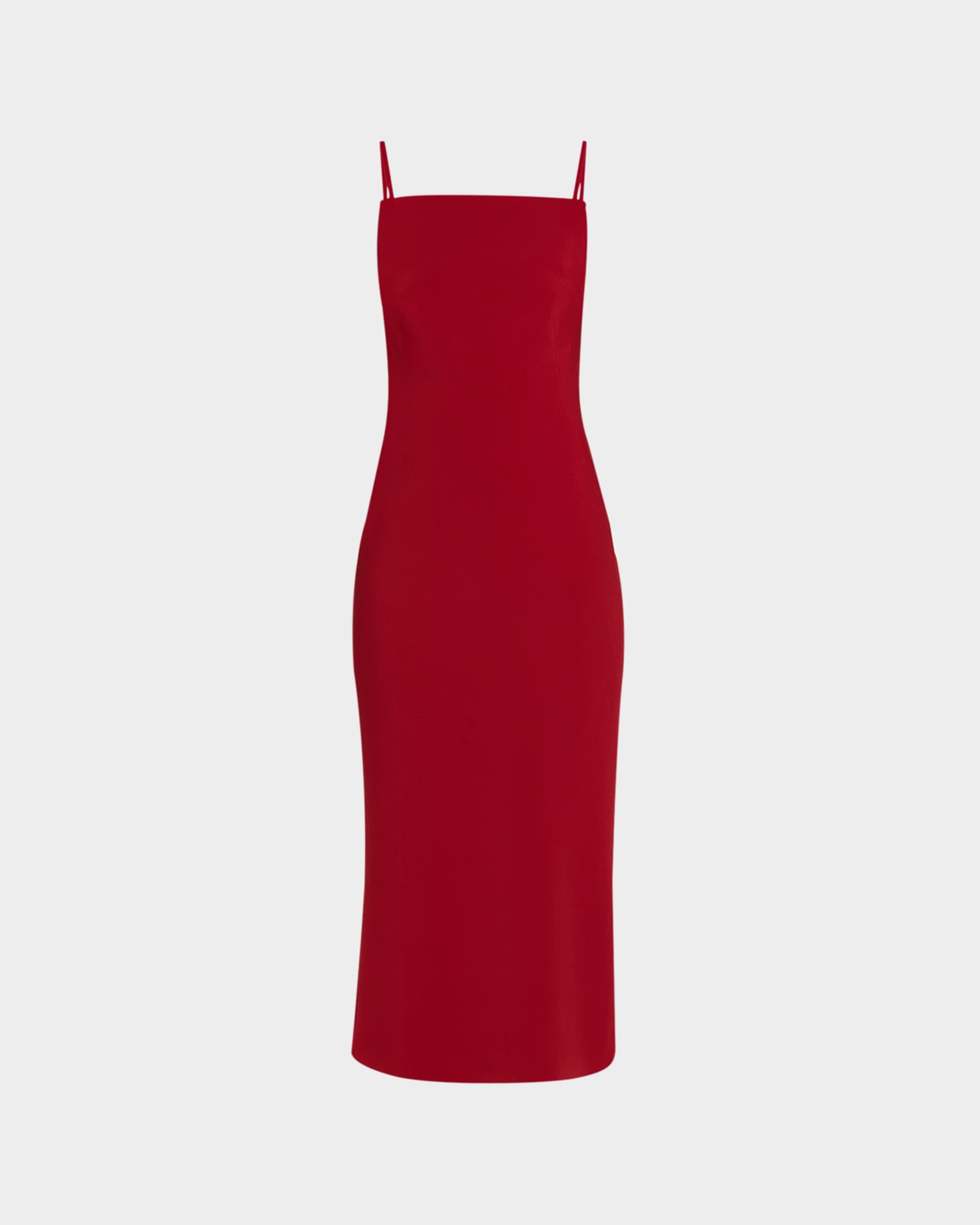 knee length dresses for ladies Adrianna Papell Mikado Square Neck Sleeveless A-Line Midi Dress, Womens, 12, Midnight